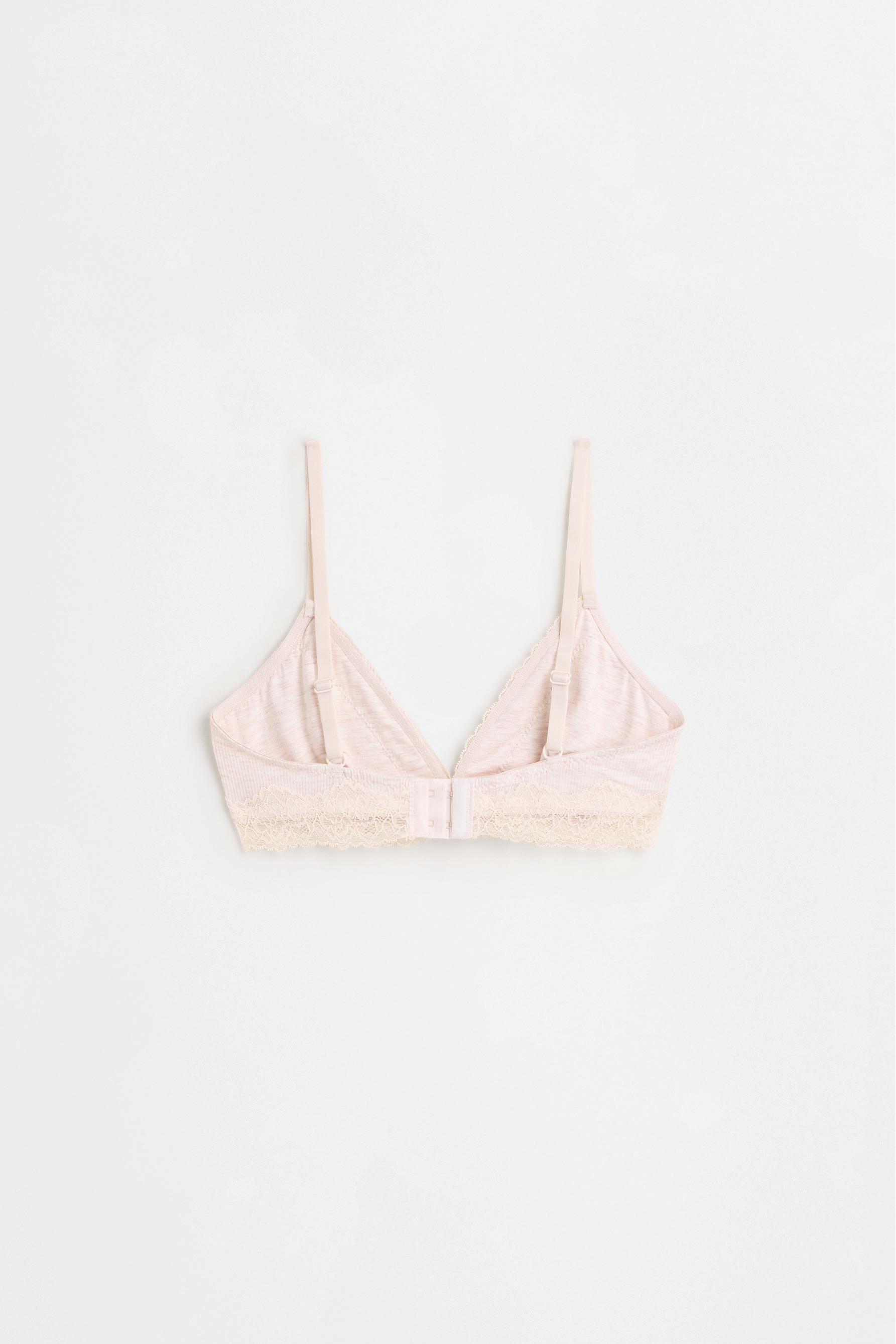 Lace triangle bra (2-pack) — PASTEL PINK