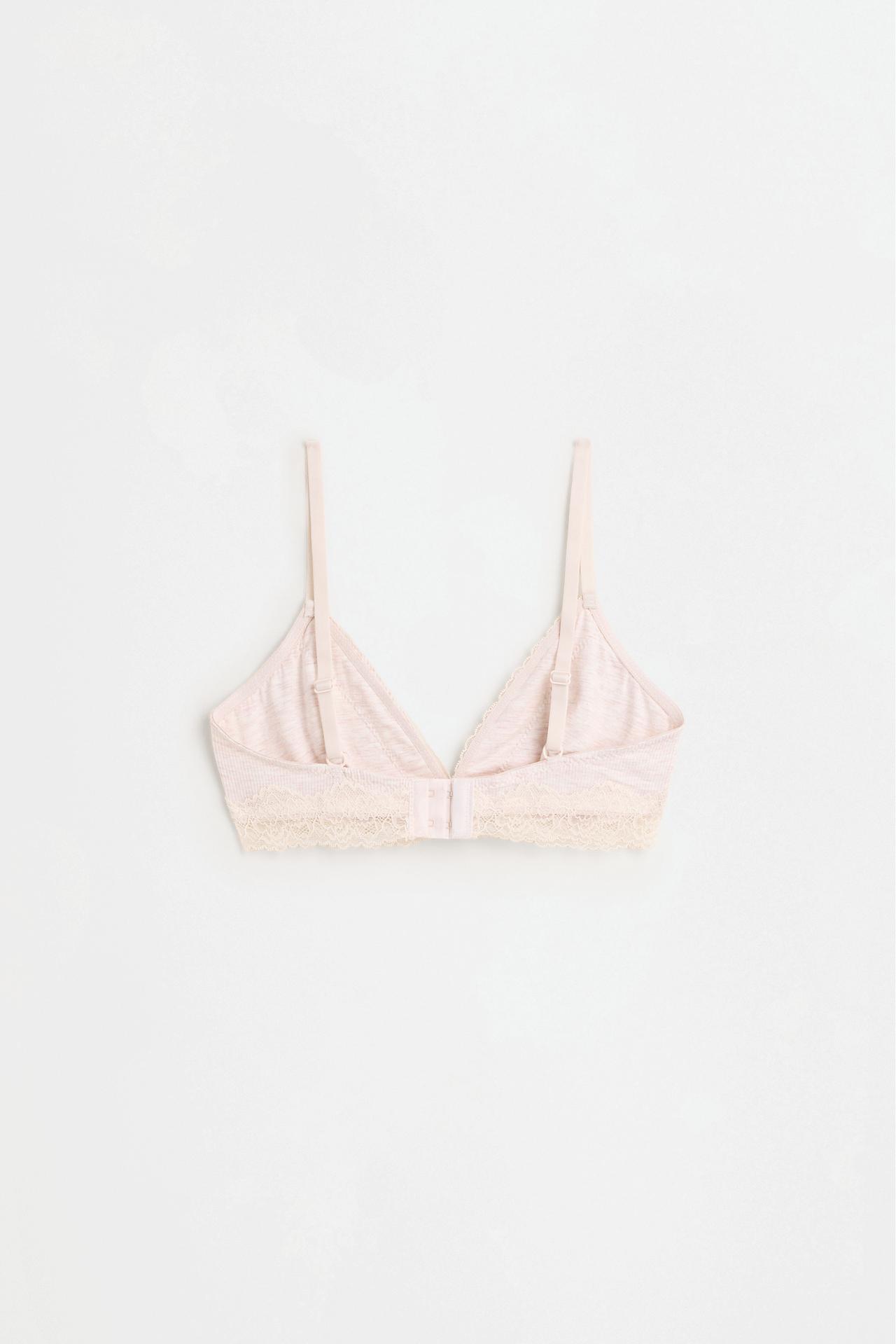 Lace triangle bra (2-pack) — PASTEL PINK