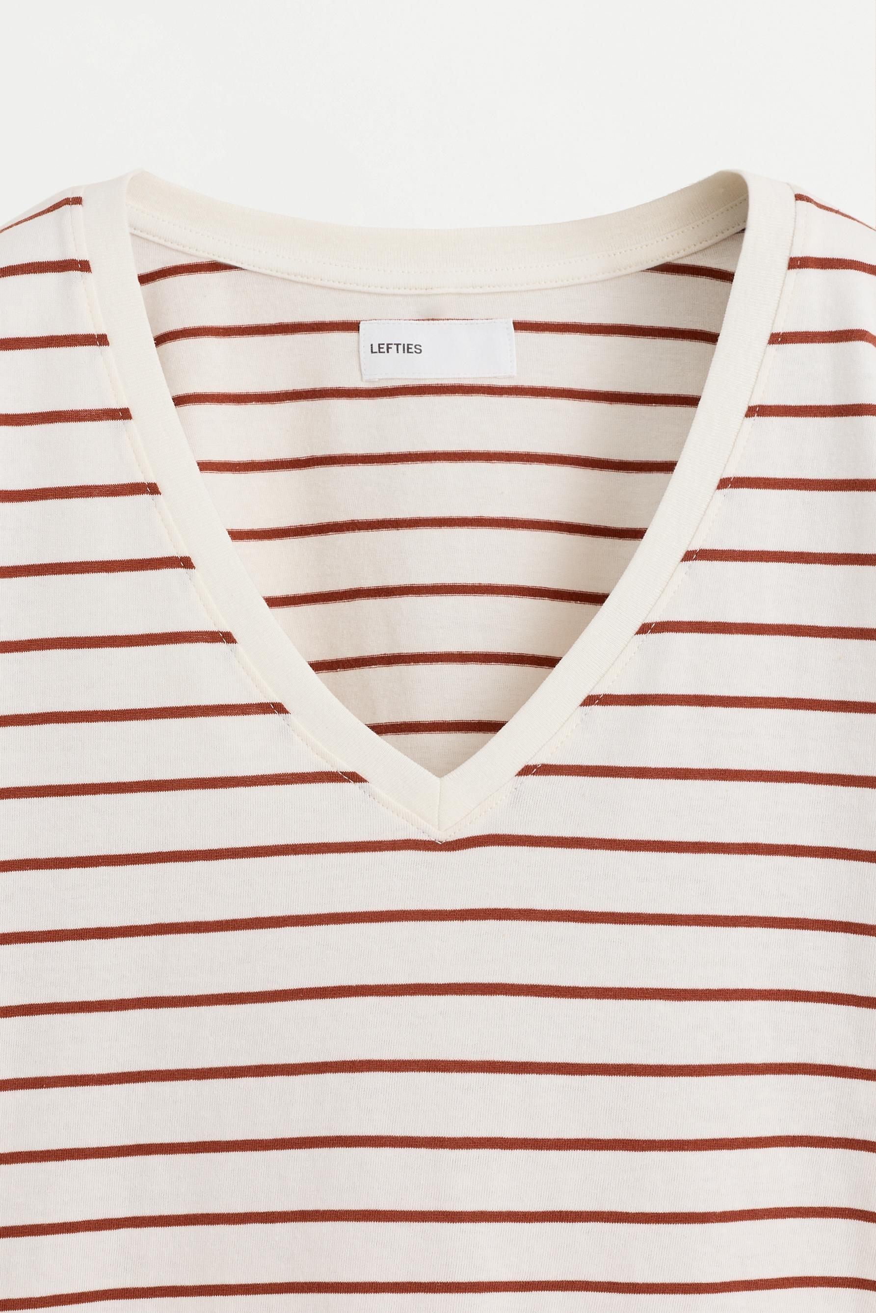 Basic V-neck T-shirt — STRIPED