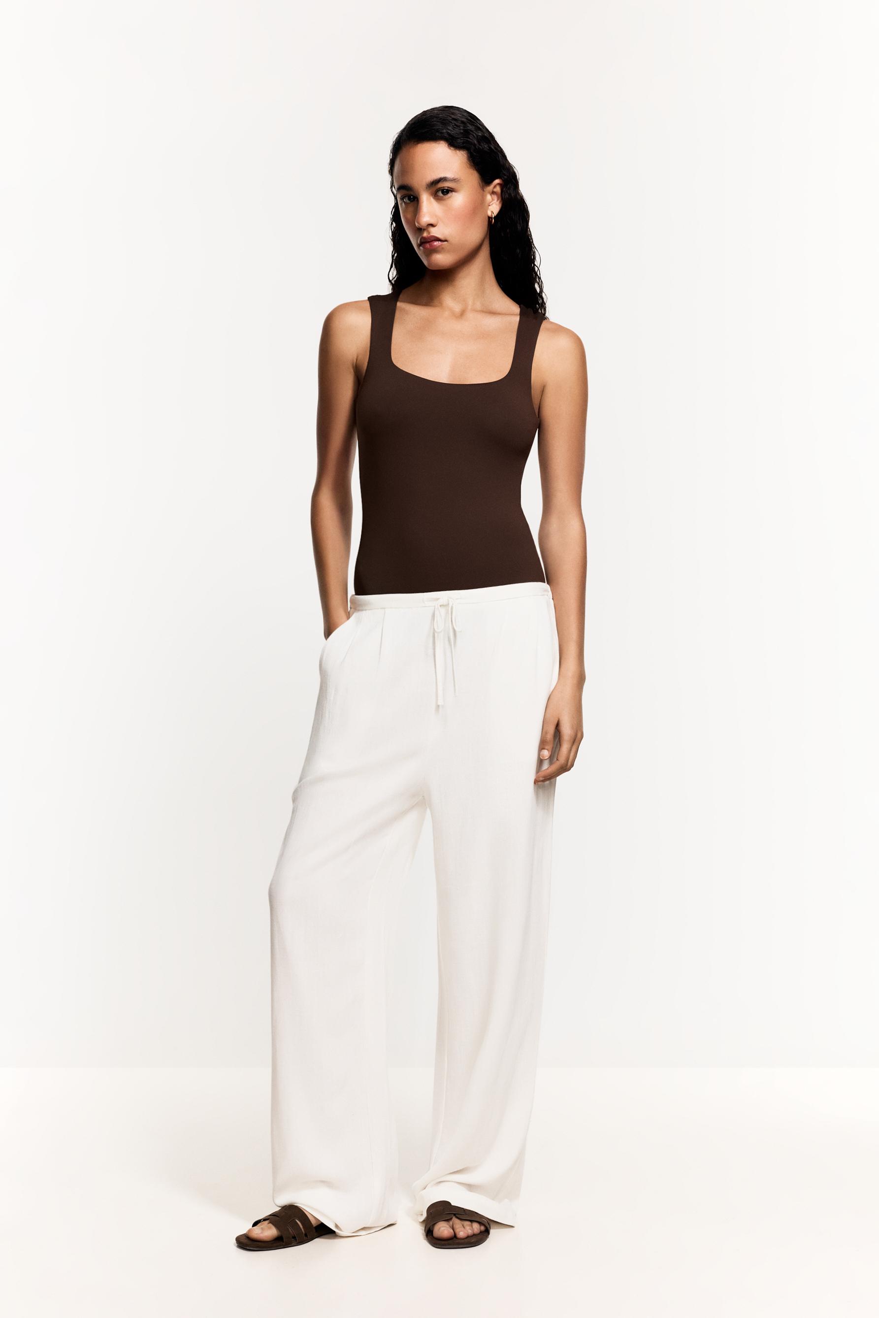 Polyamide strap bodysuit — BROWN