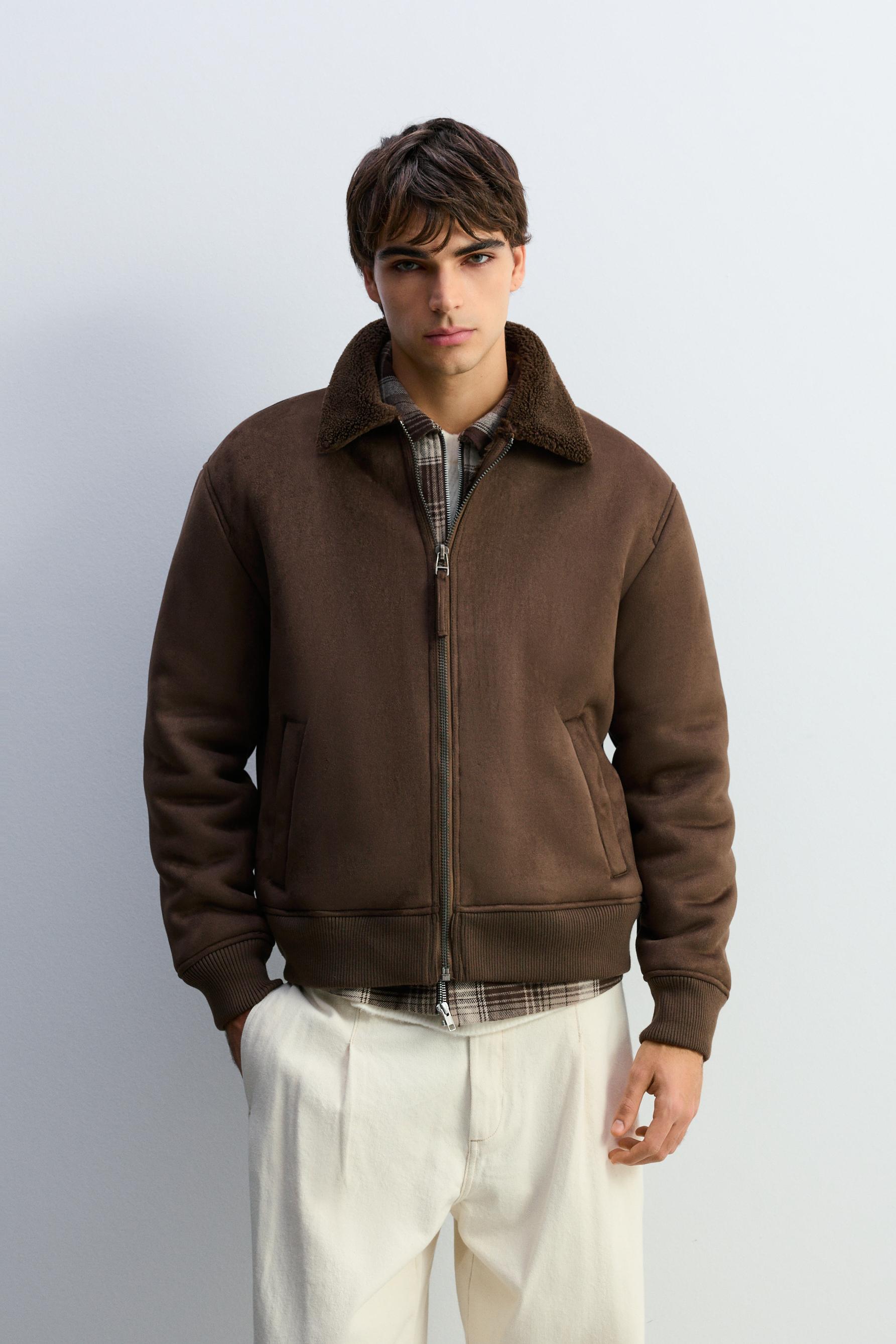 Cazadora efecto ante borreguillo