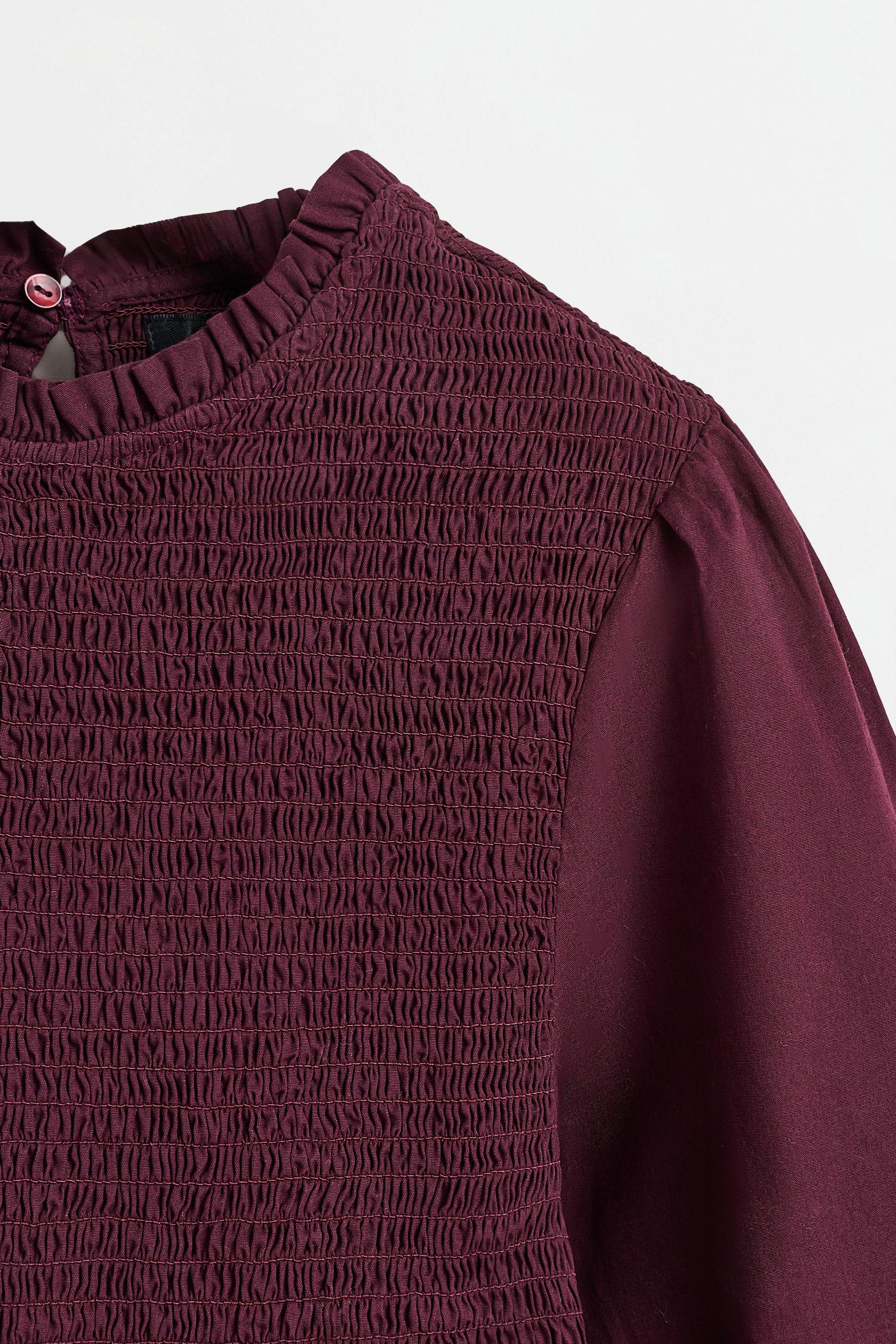 Smocked blouse — AUBERGINE