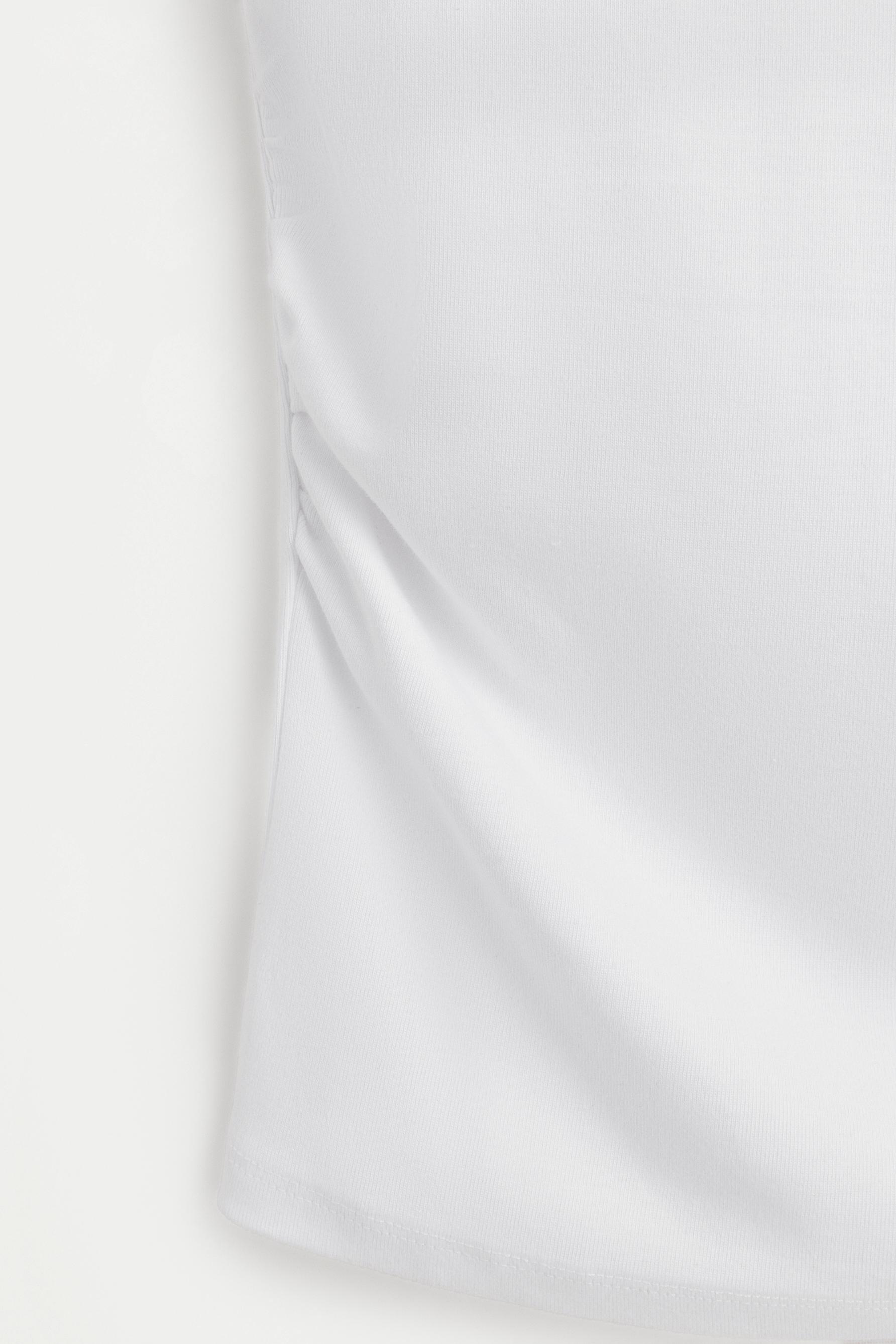 Gathered T-shirt — WHITE