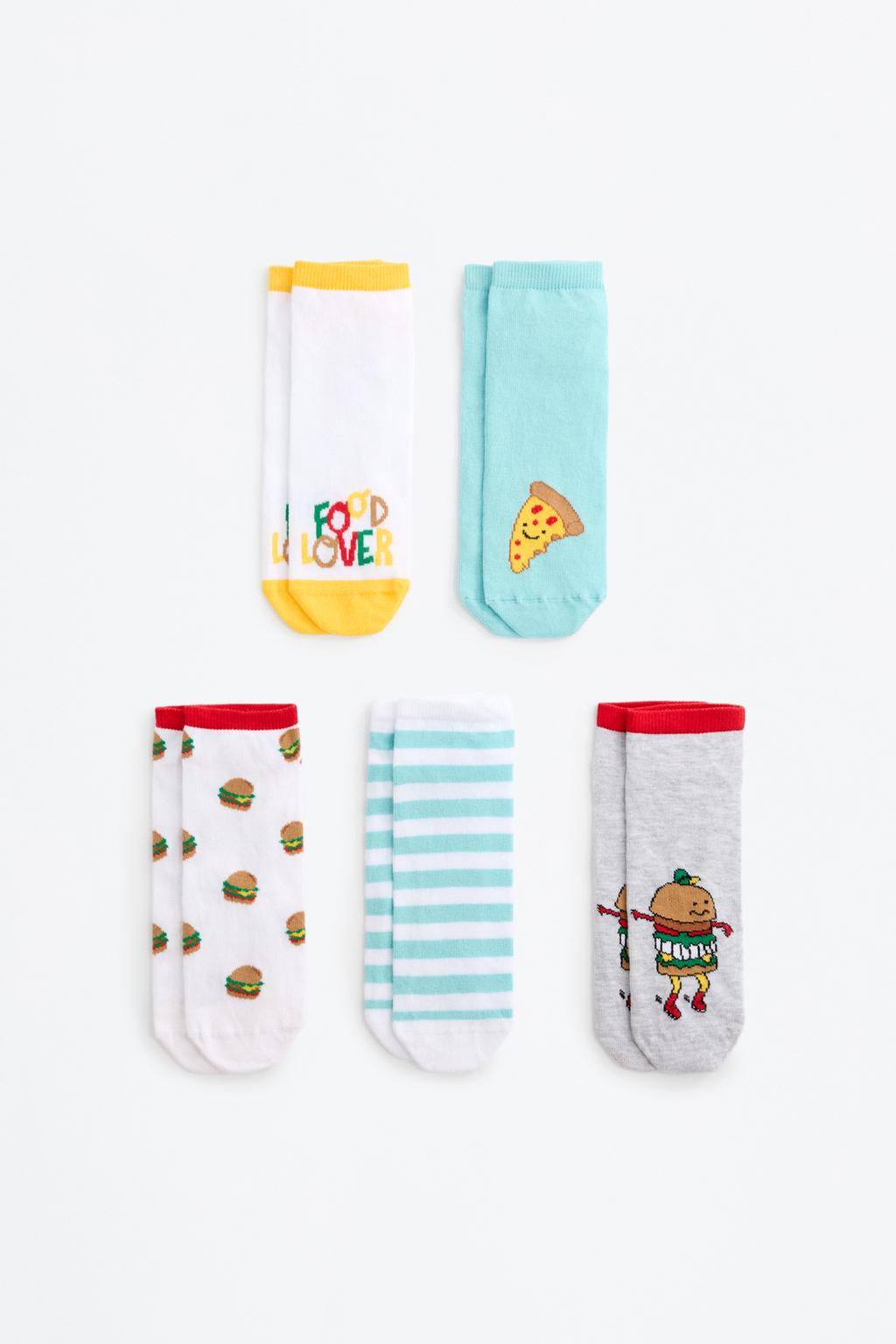 Pack 5 calcetines tobilleros burguer