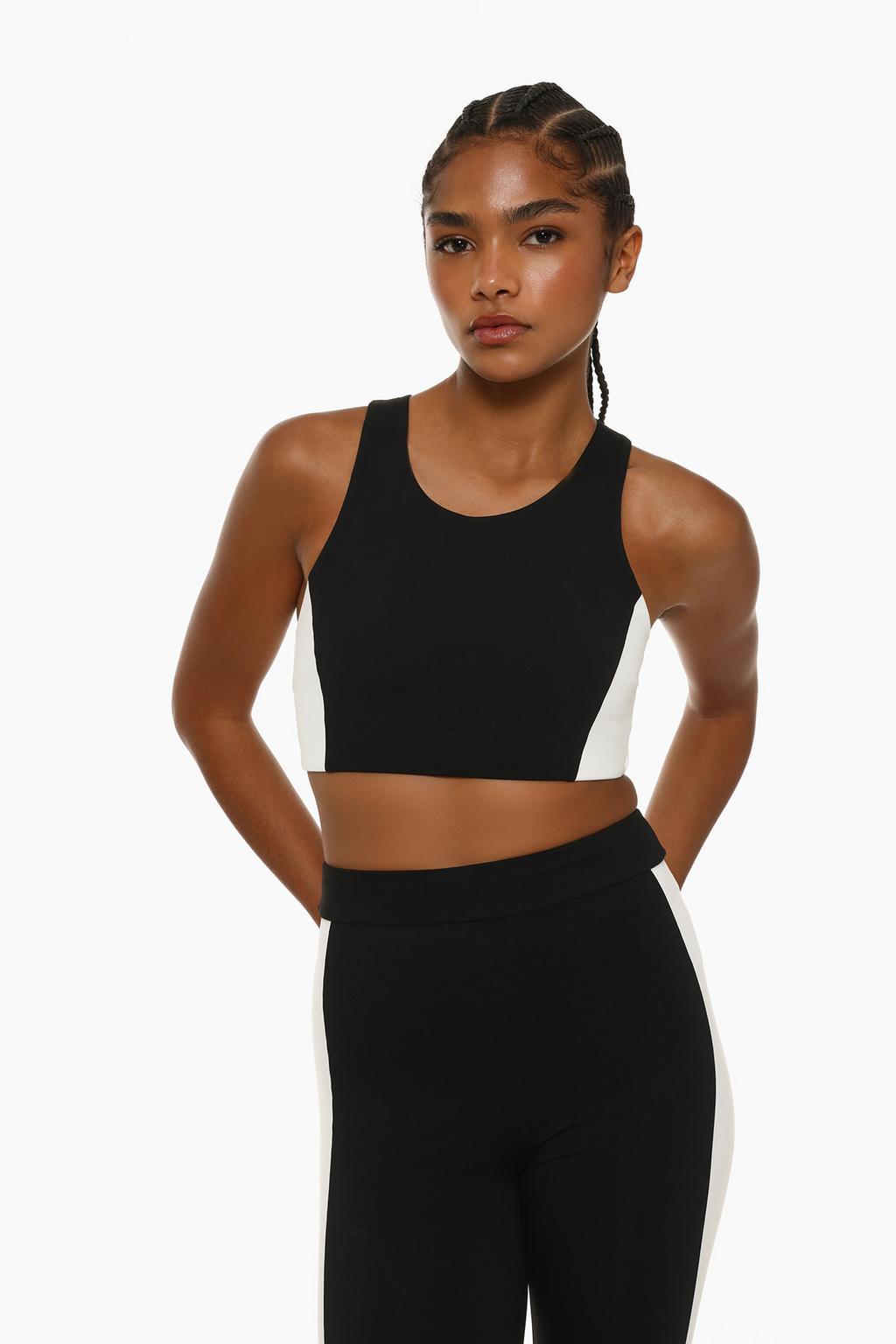 Colour block sports top