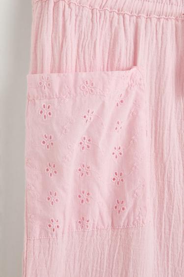 Swiss embroidery culottes — PINK 3