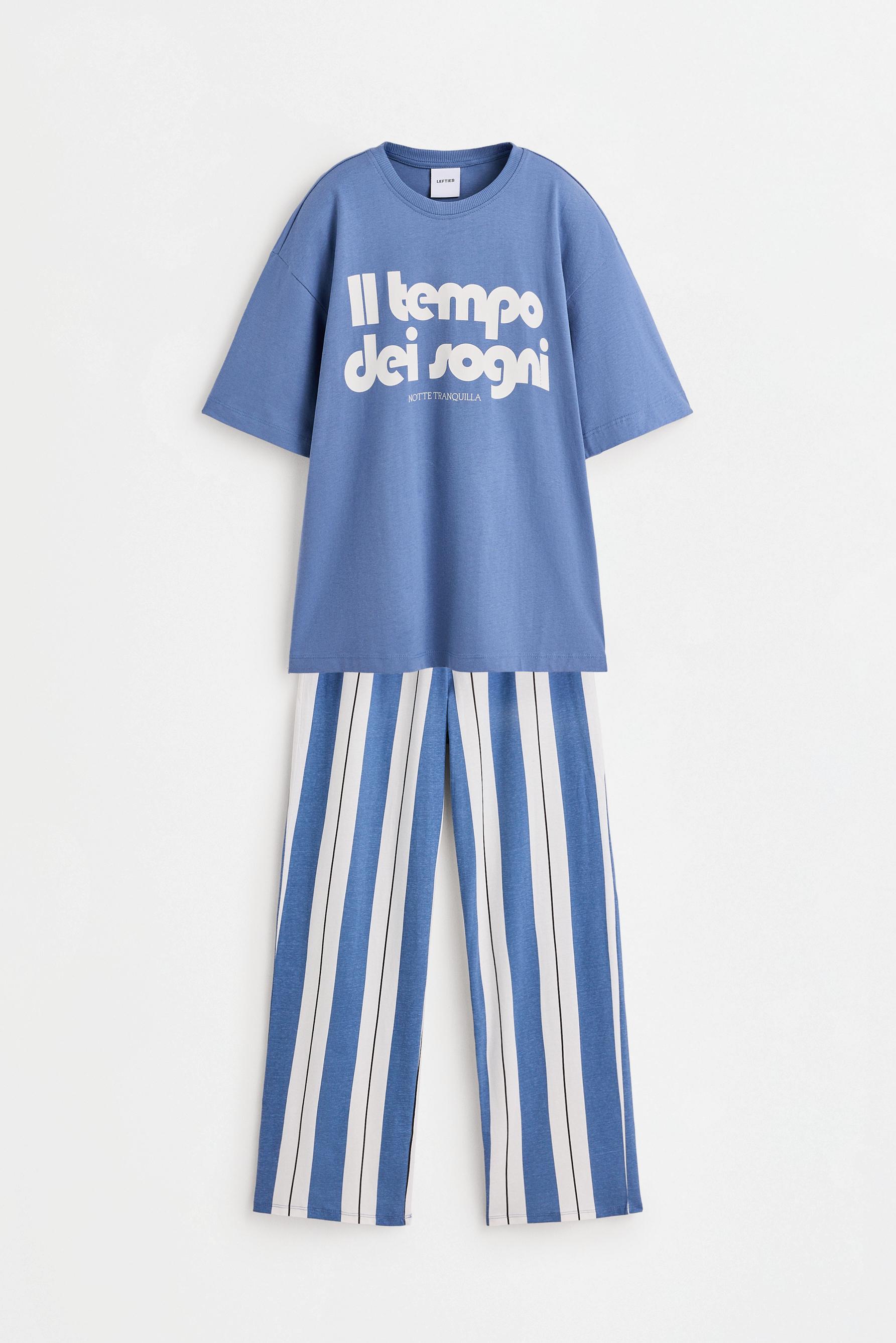 Printed pyjamas — ECRU/BLUE