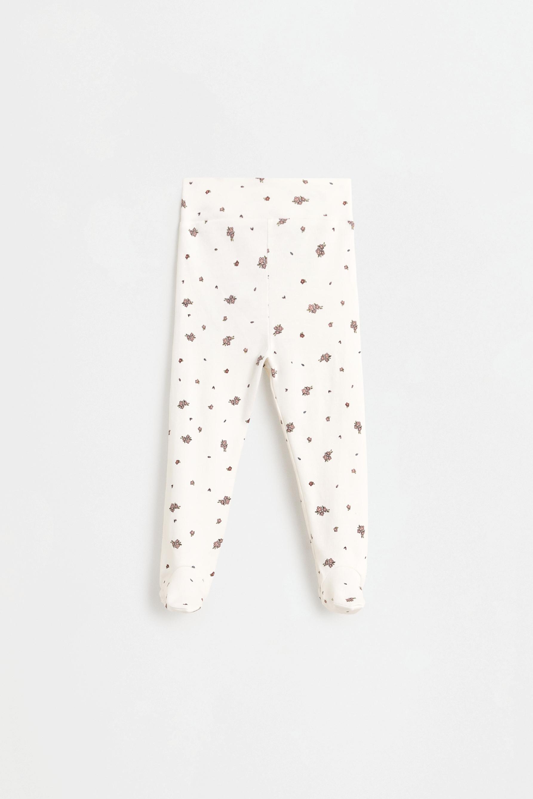 Printed bodysuit, footed leggings and hat set — CHALK PINK