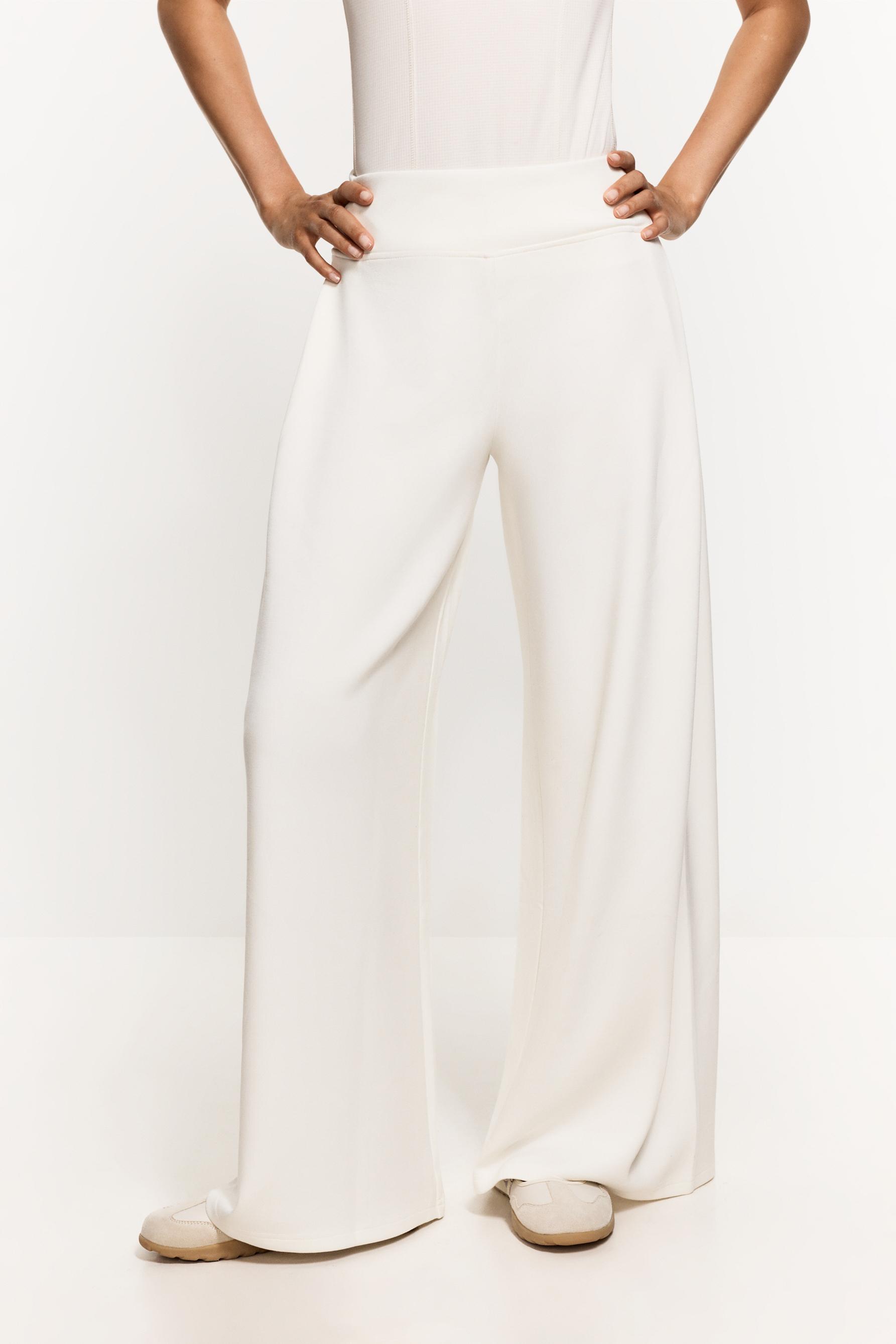 Wide-leg sports trousers — OFF WHITE
