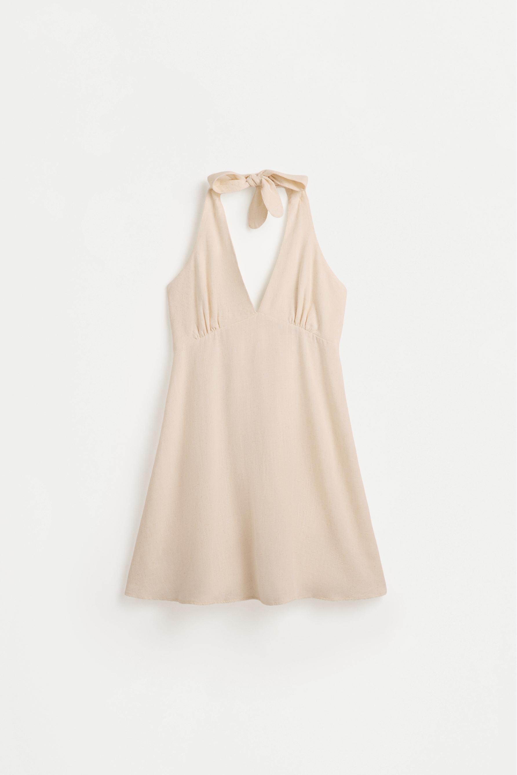 Rustic short dress — BEIGE