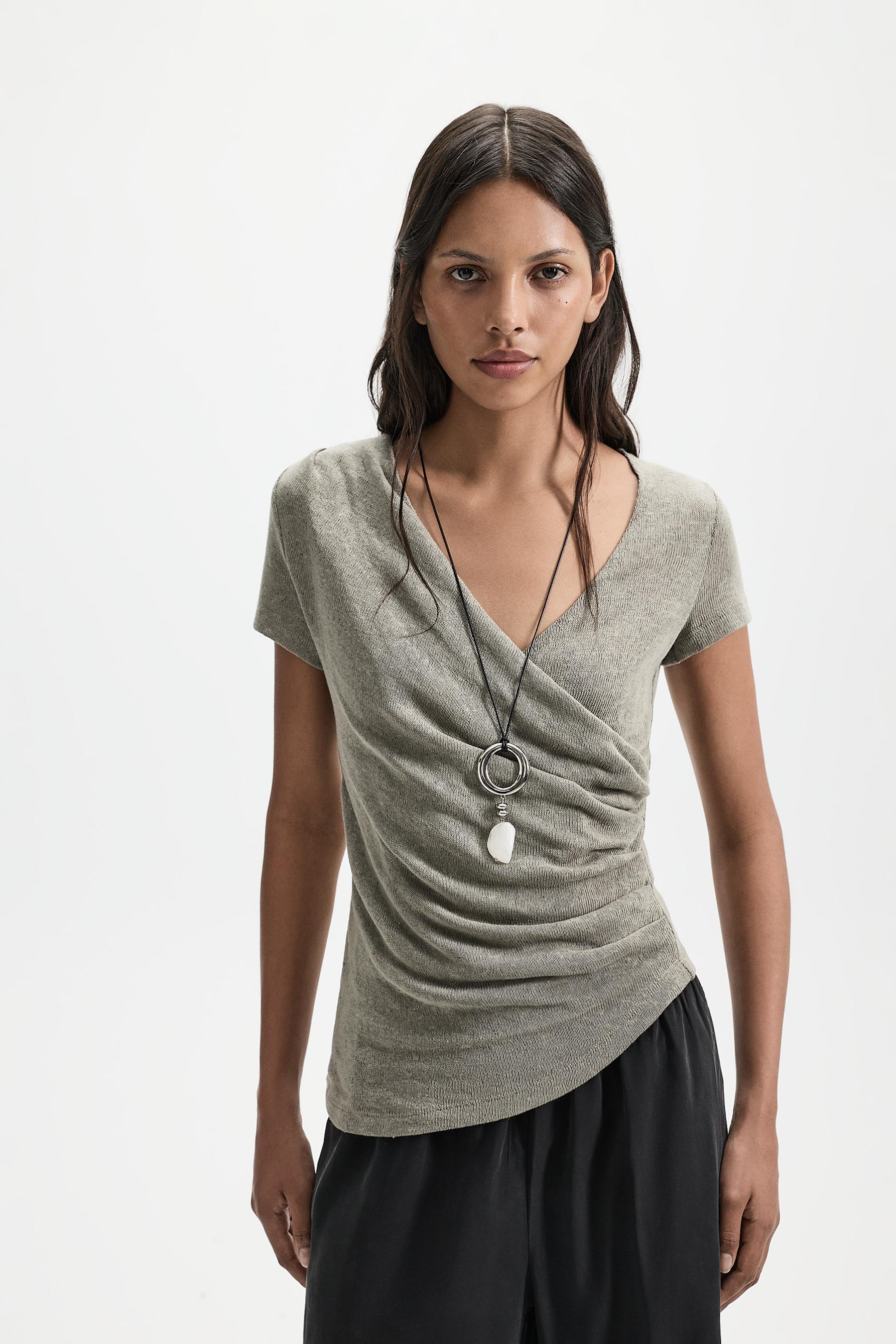 Ruched top — PALE KHAKI