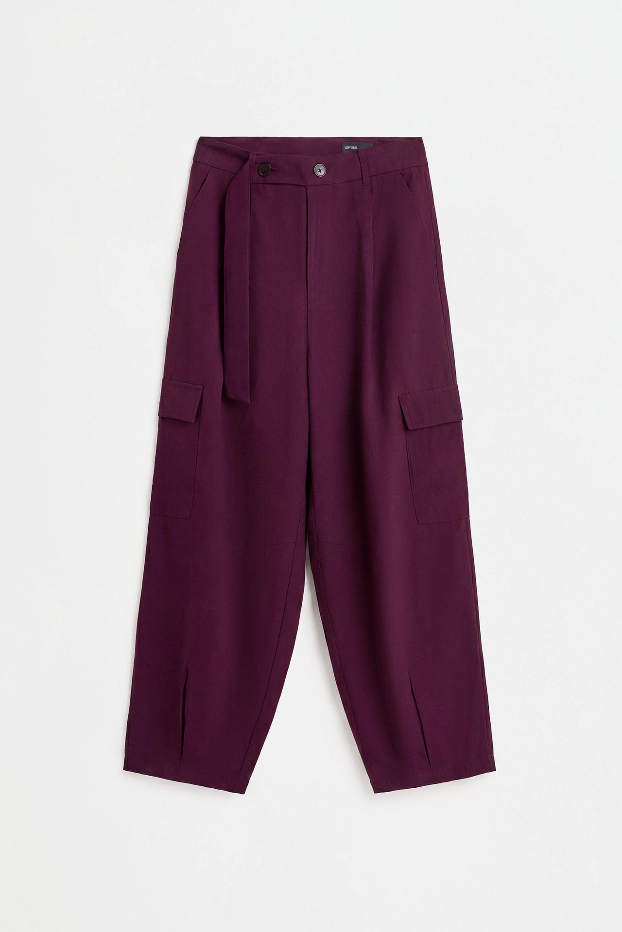 Flowing cargo trousers — PLUM