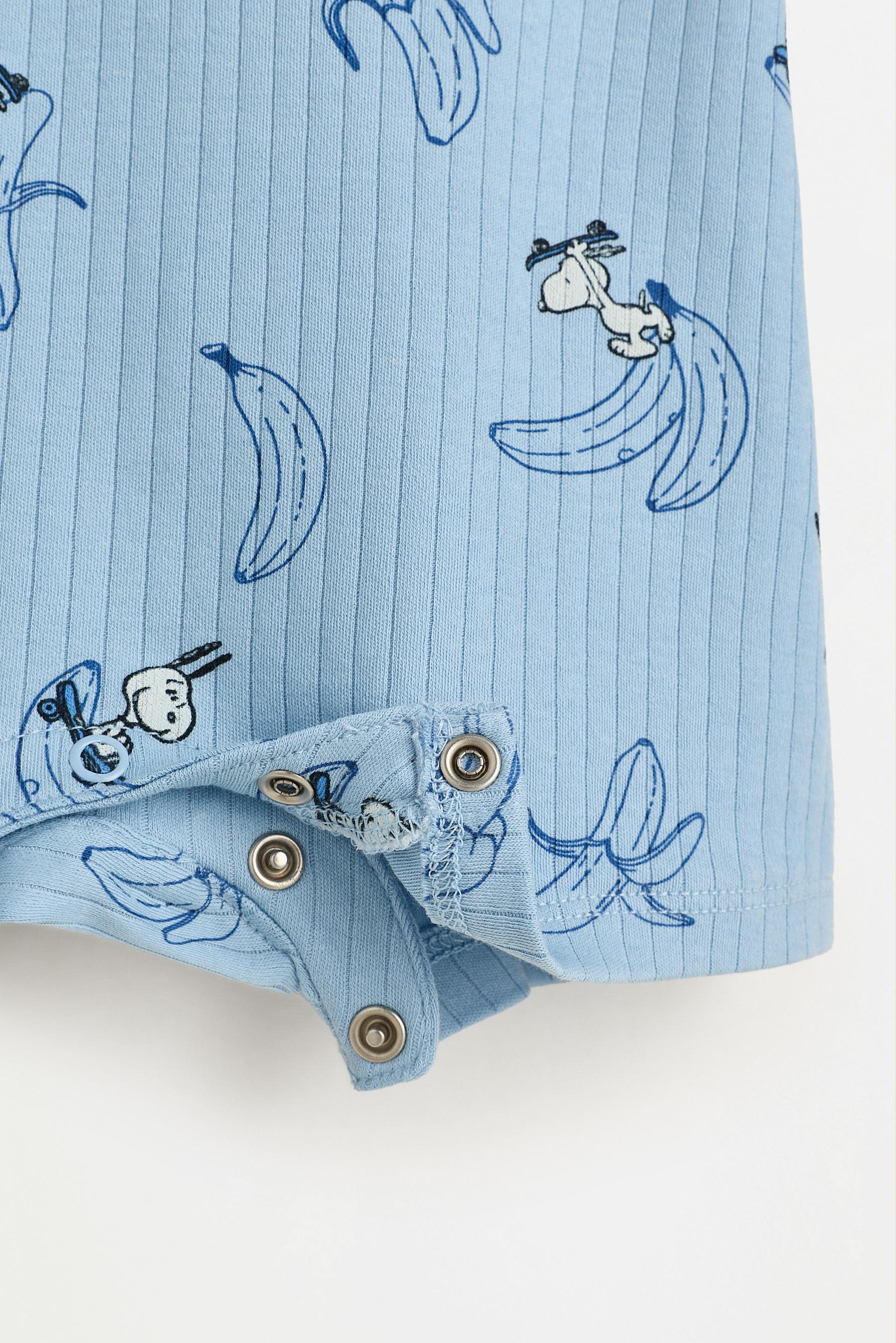 Snoopy Peanuts™ ribbed sleepsuit — SKY BLUE