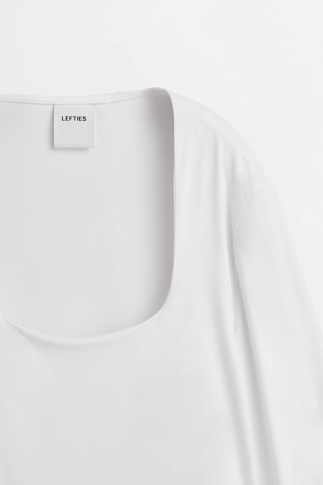Bodysuit with square neckline — WHITE