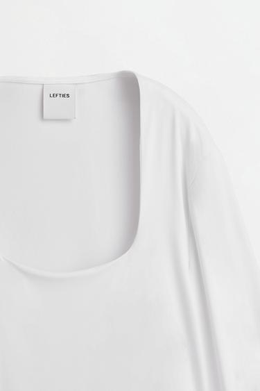 Bodysuit with square neckline — WHITE 7