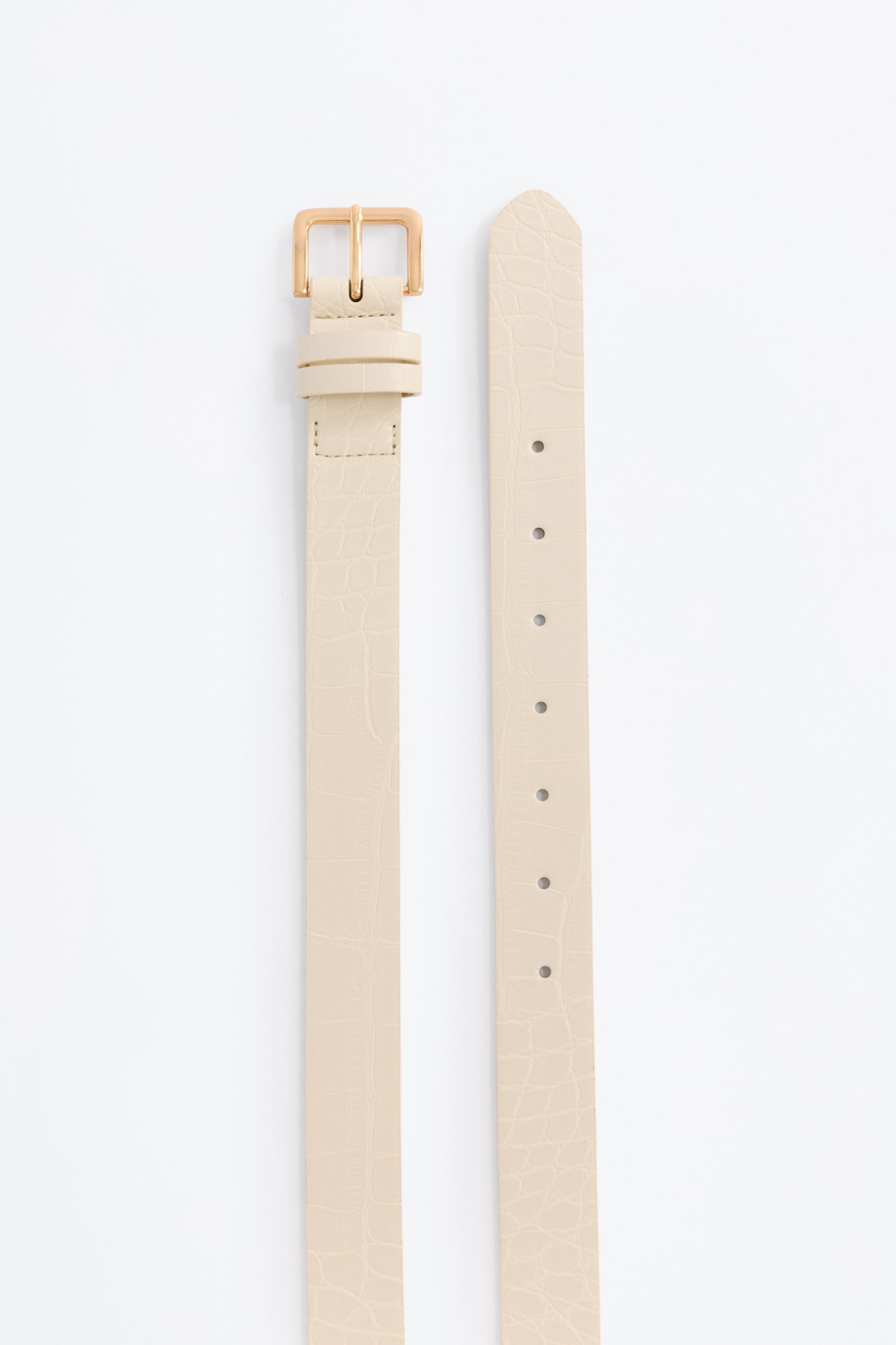 Crocodile belt — WHITE