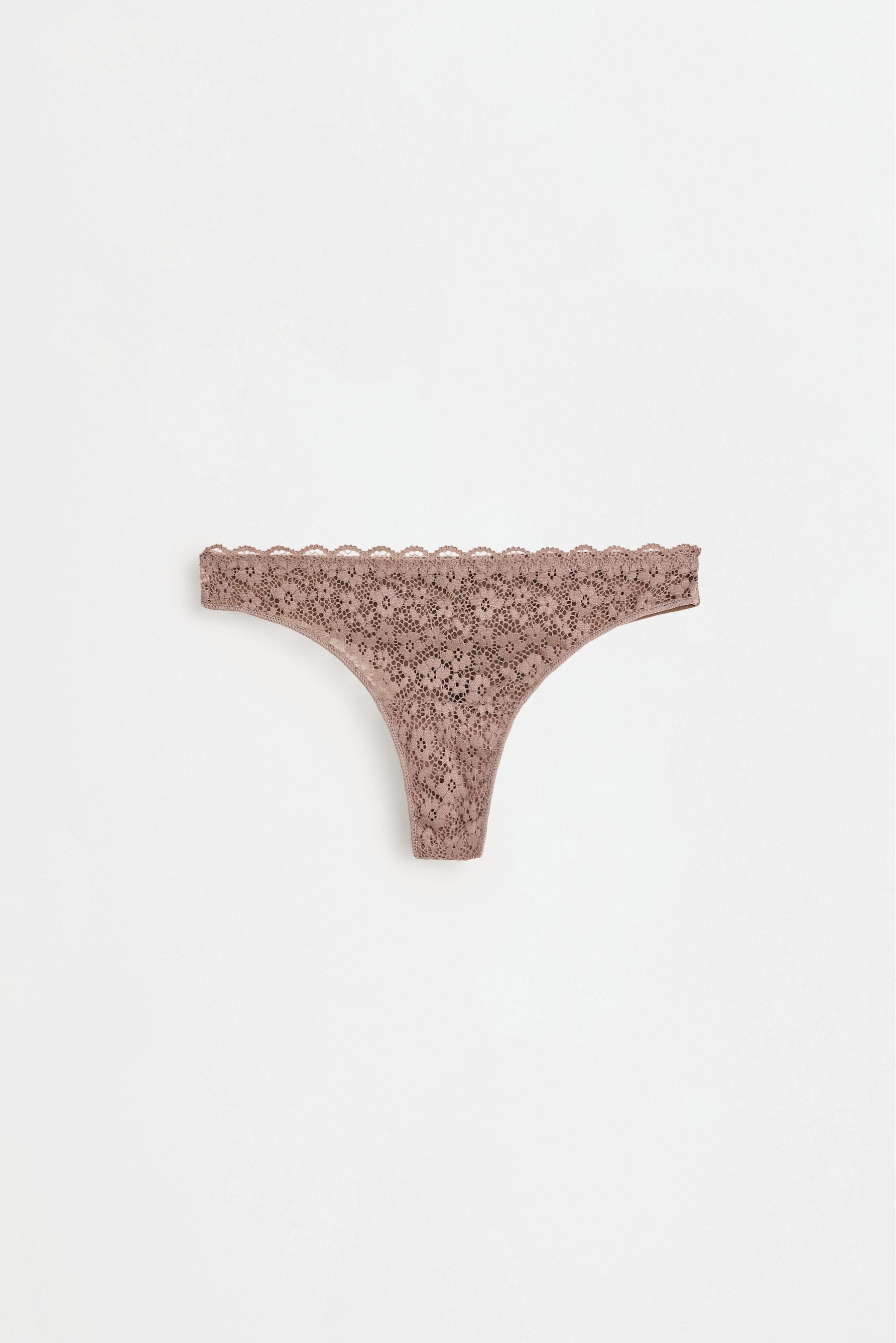 3-Pack of Brazilian lace briefs — CHOCOLATE