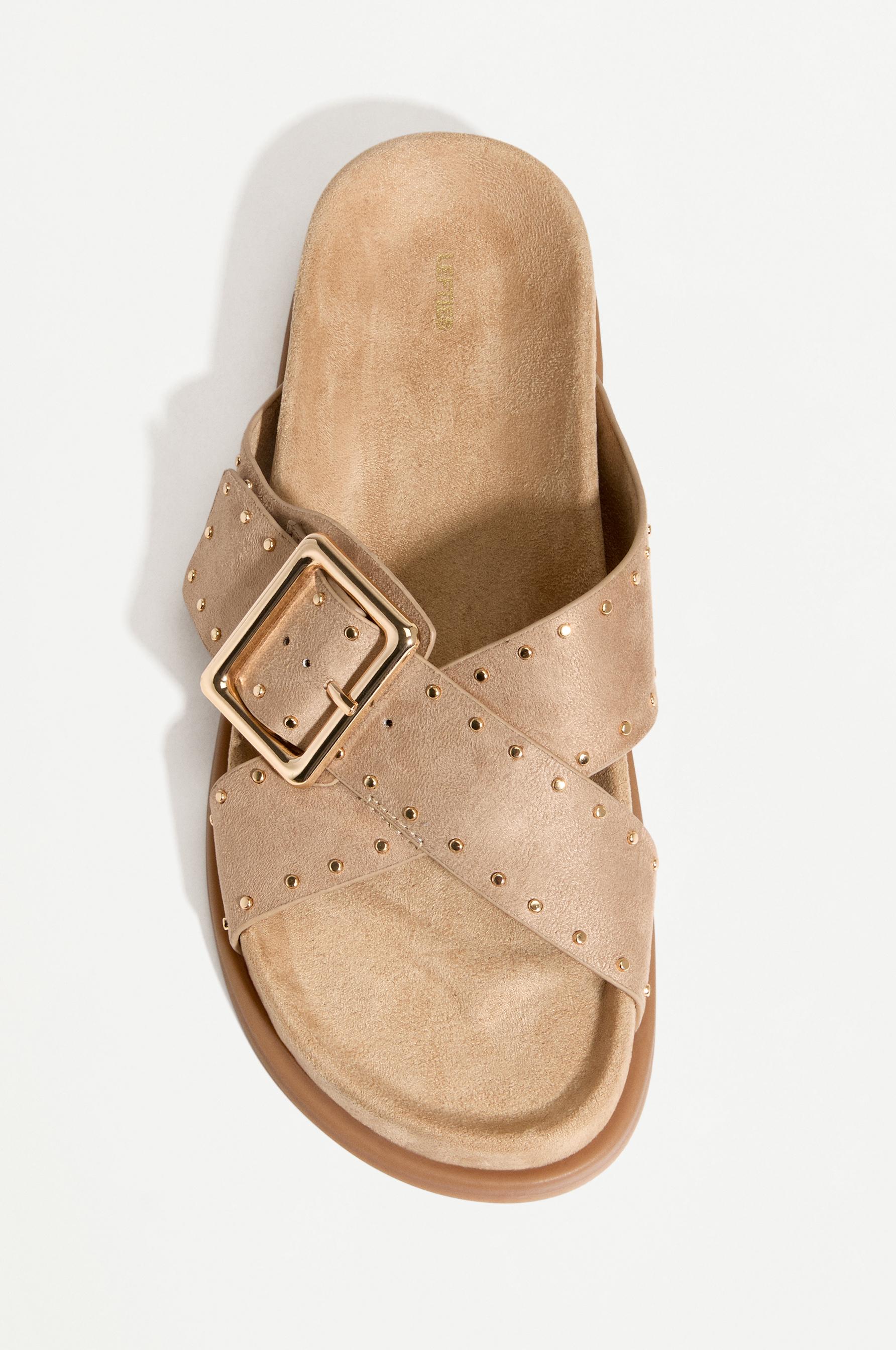 Lefties Kahverengi Lefties Suni Süet çivili düz sandalet