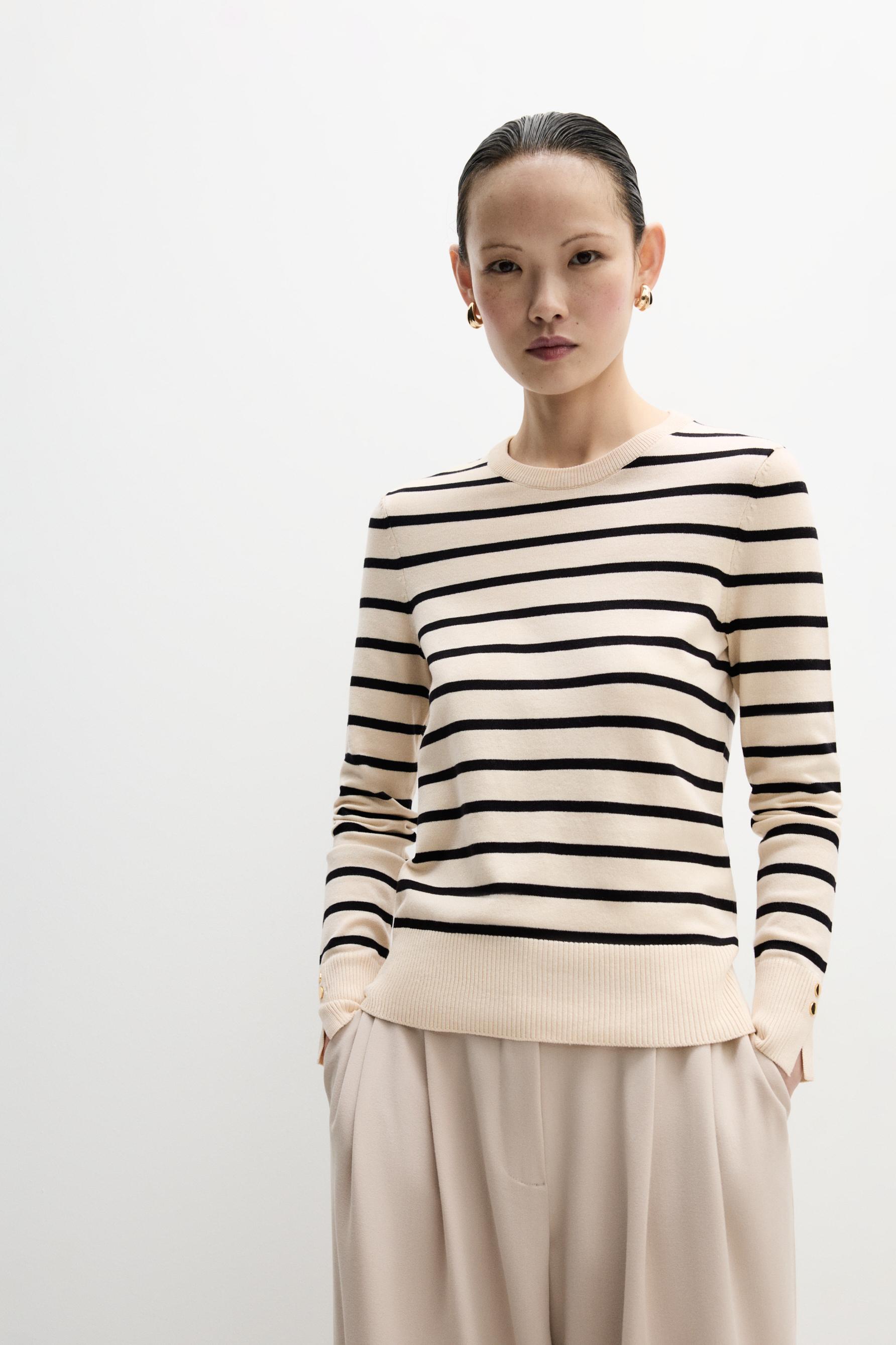 Jersey cuello redondo botones