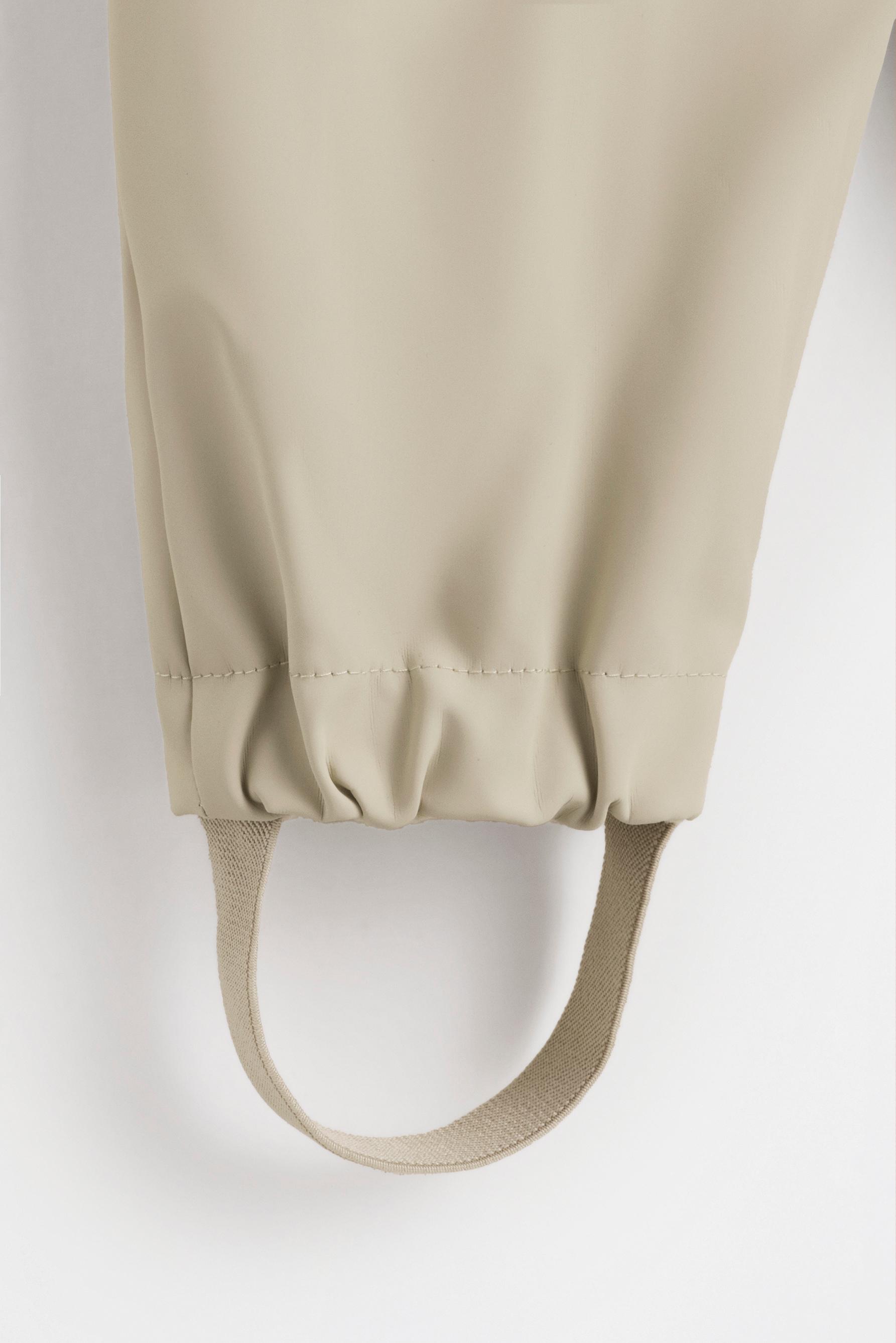 Rubberised fleece-lined dungarees — BEIGE