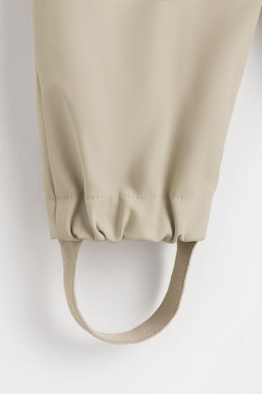 Rubberised fleece-lined dungarees — BEIGE 4