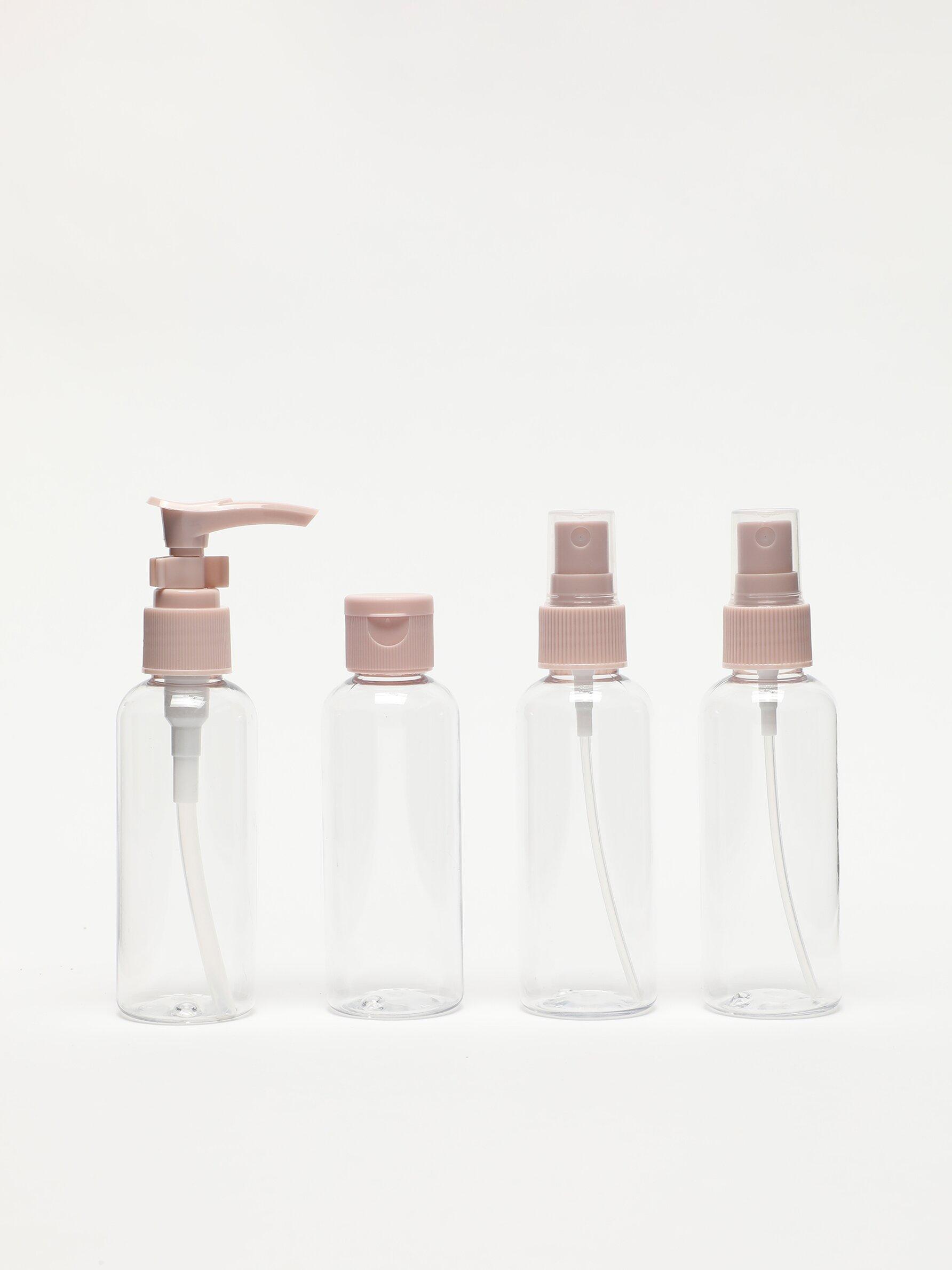 7-piece reusable travel bottle set — PINK