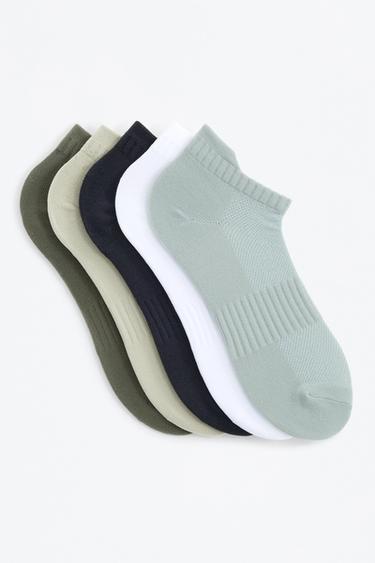 Short sports socks (5-pack) — GREEN 5