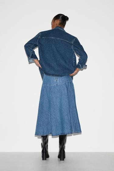 A-line midi denim skirt — INDIGO 4