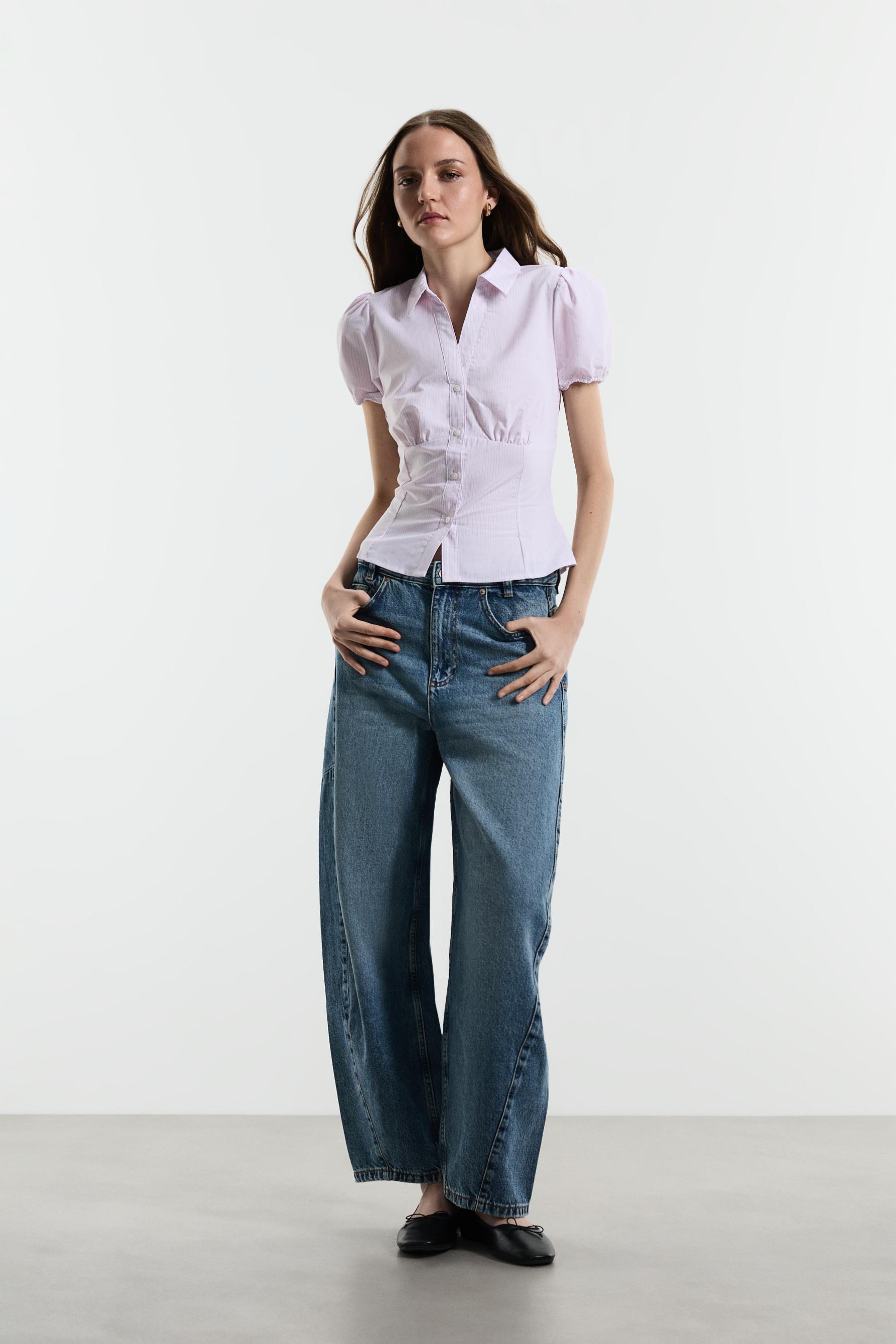 Poplin shirt — PINK/WHITE