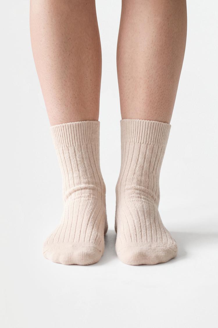 Ribbed Long Socks (3-Pack) — CHOCOLATE
