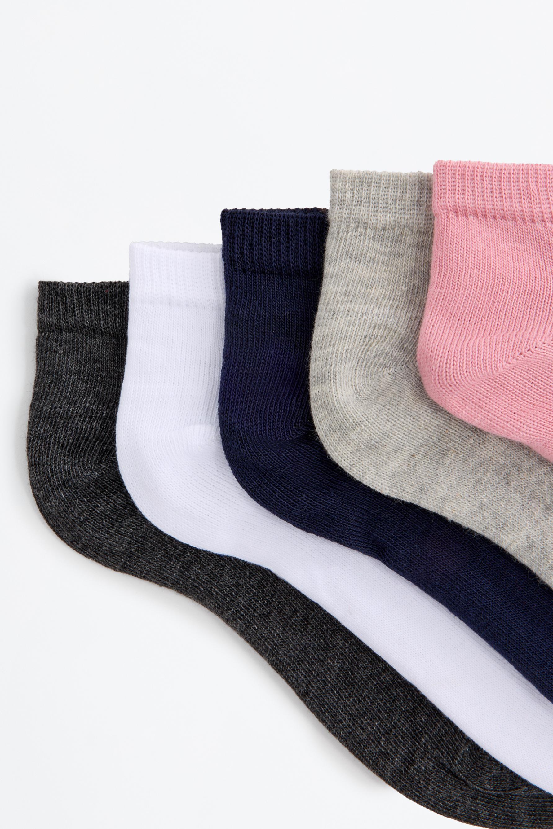 Plain ankle socks (Pack 10) — PINK
