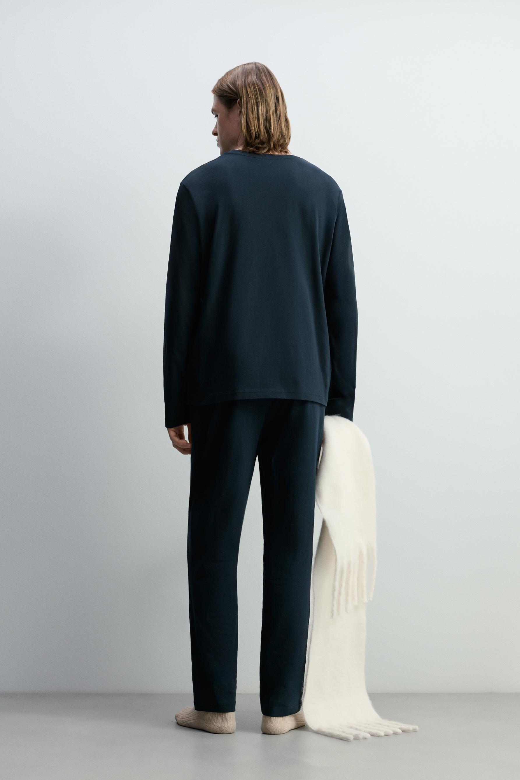 Long printed pyjamas — DARK NAVY