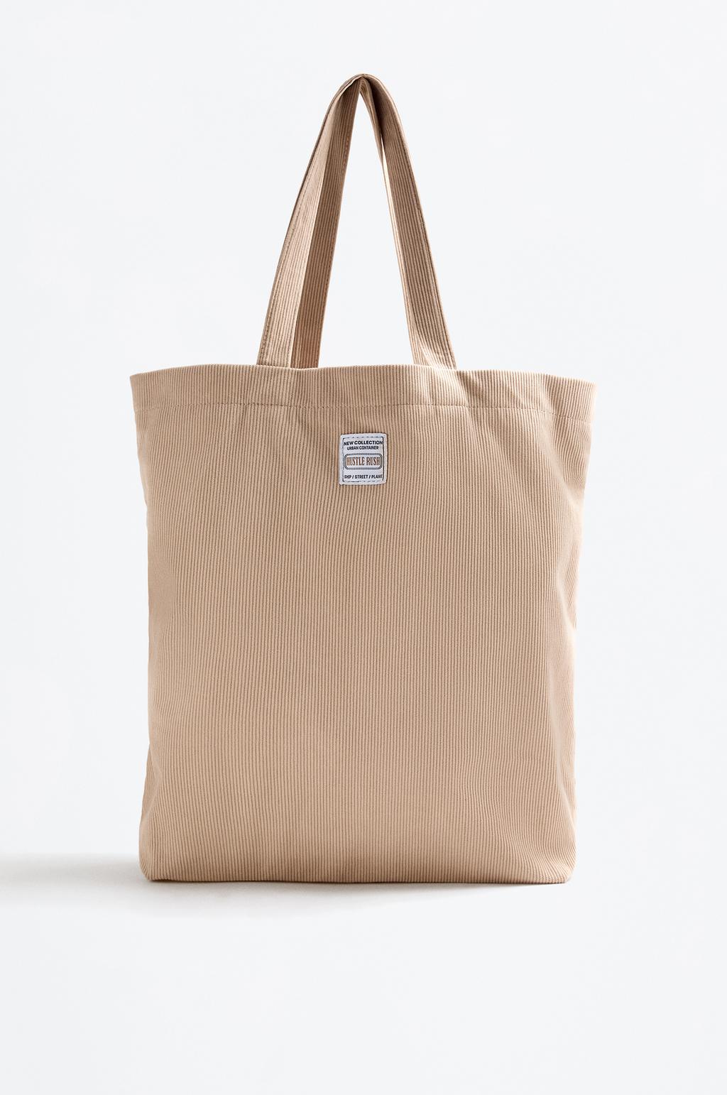 Corduroy shopper bag