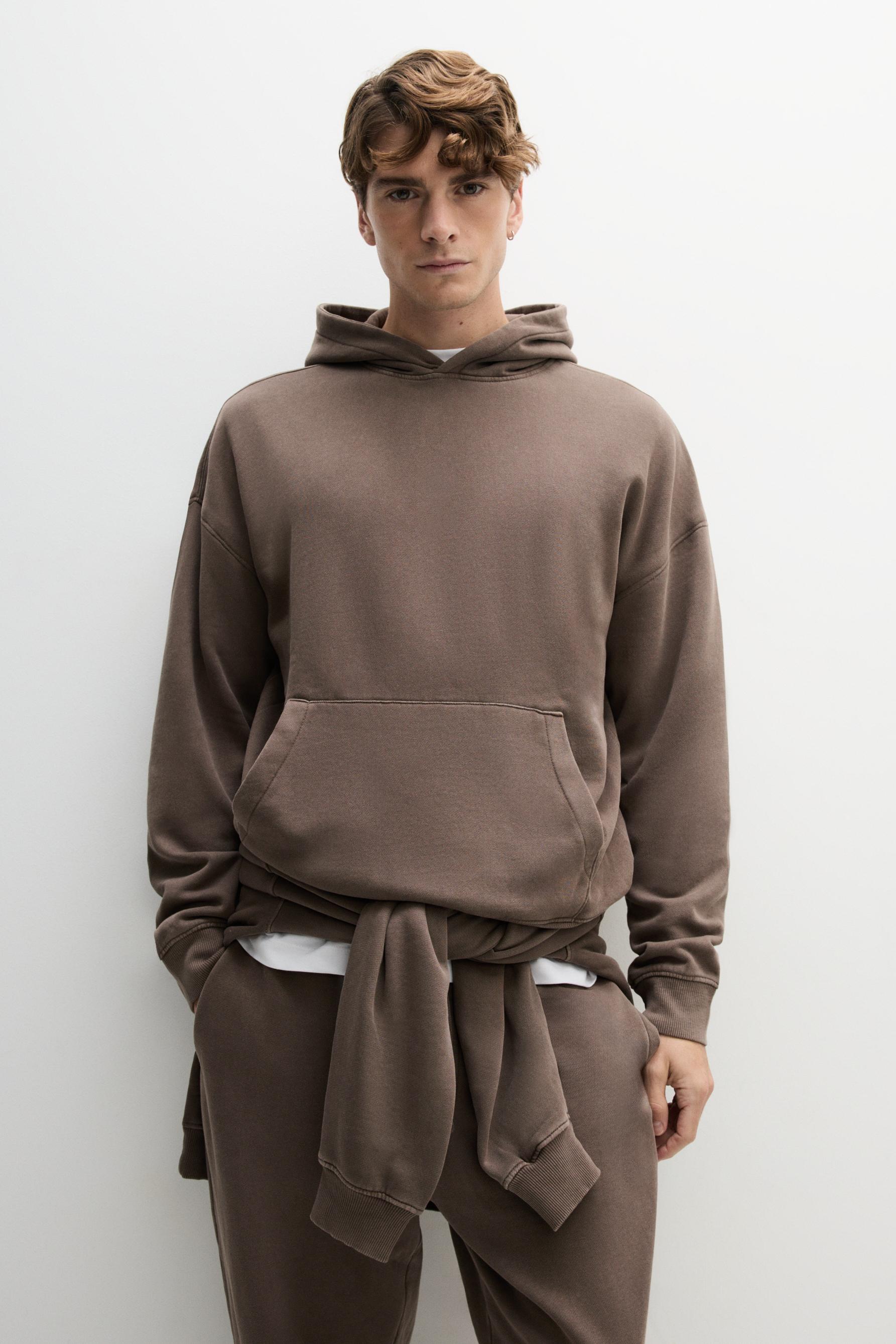 Sudadera capucha oversize efecto lavado