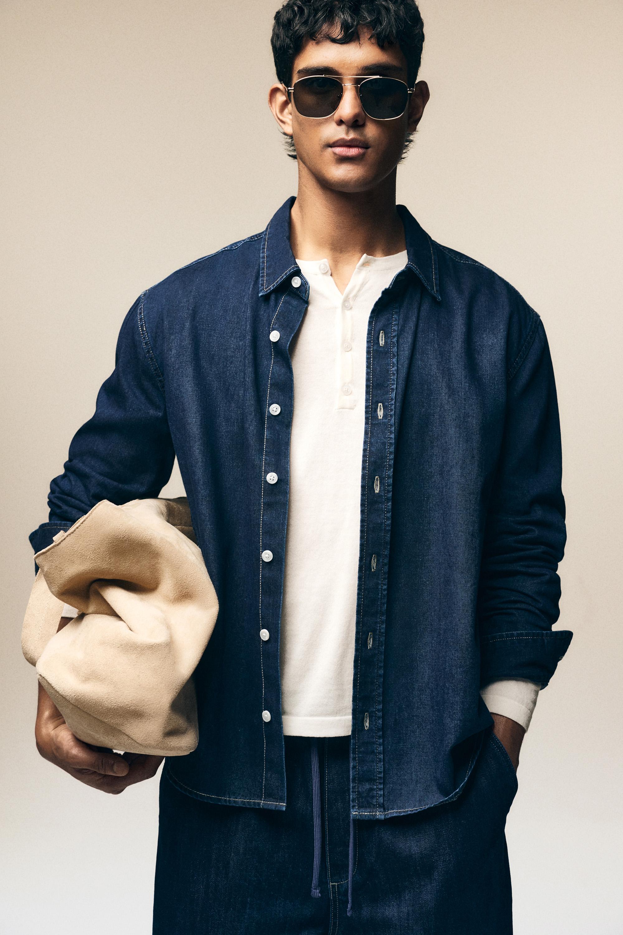 Oversize denim shirt — BLUE