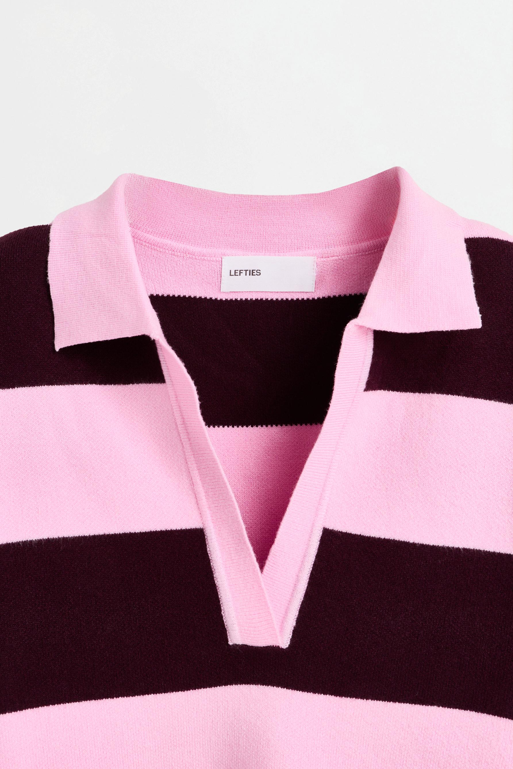 Polo collar sweater — BURGUNDY/ECRU