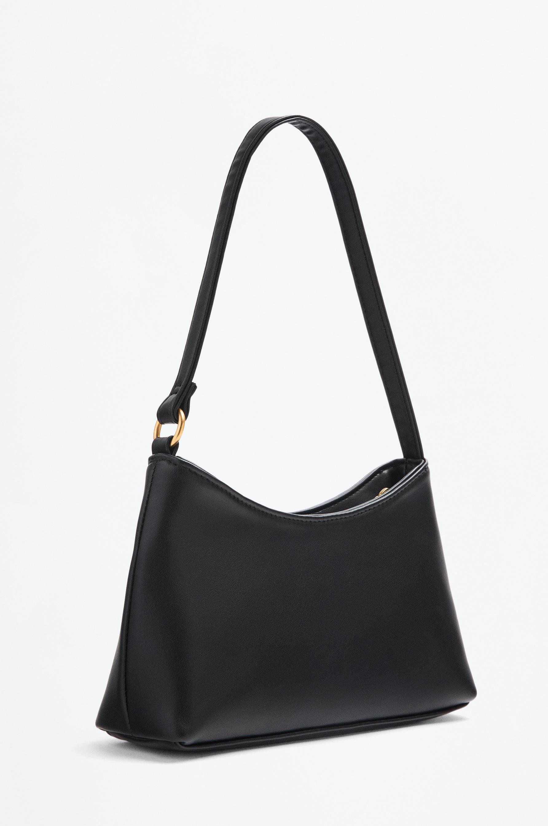 Textured shoulder bag — BLACK