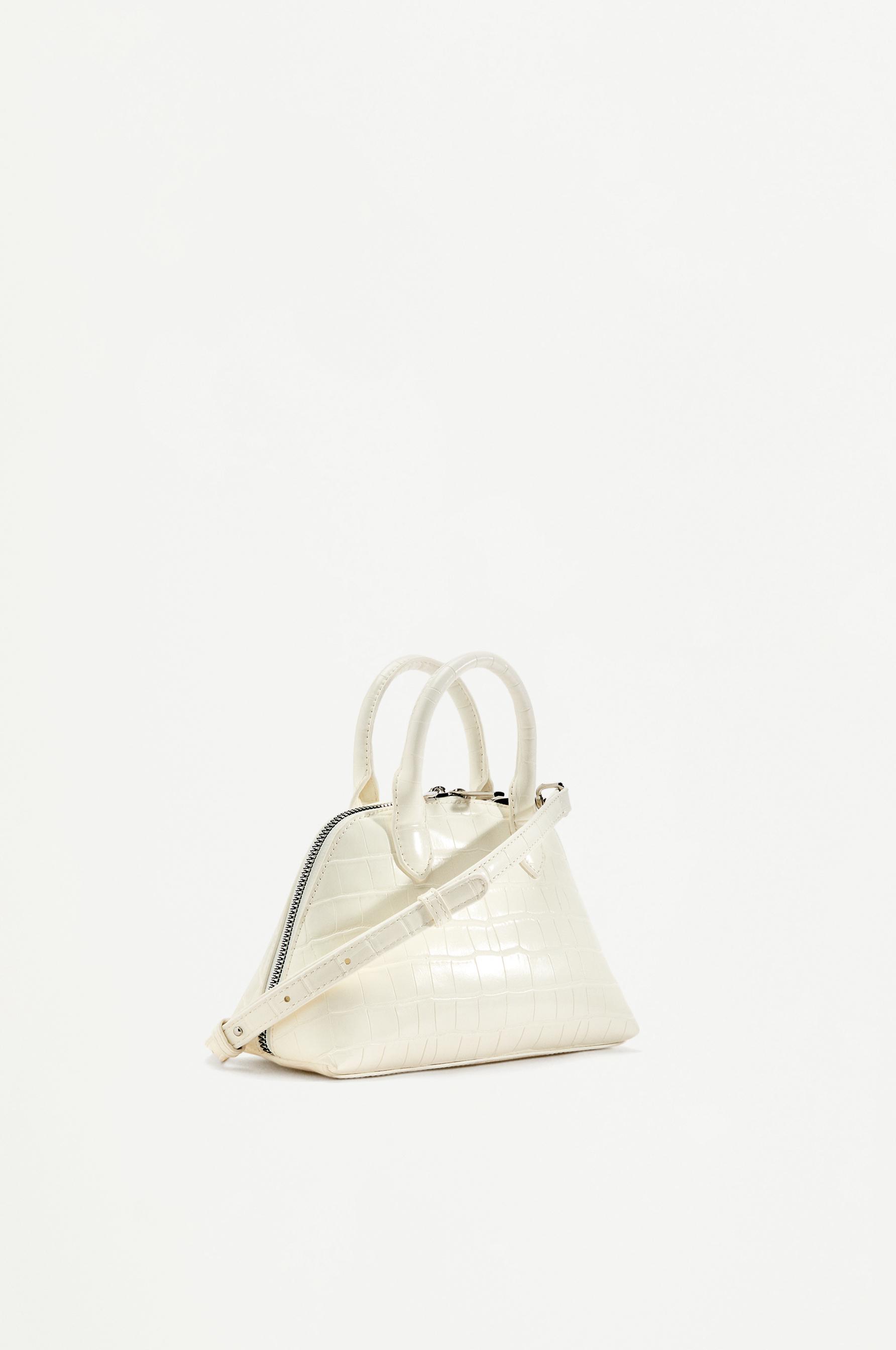 Crocodile-effect crossbody bag — WHITE