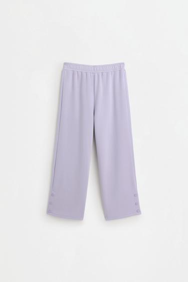 Viscose trousers with buttons — DARK MULBERRY 1