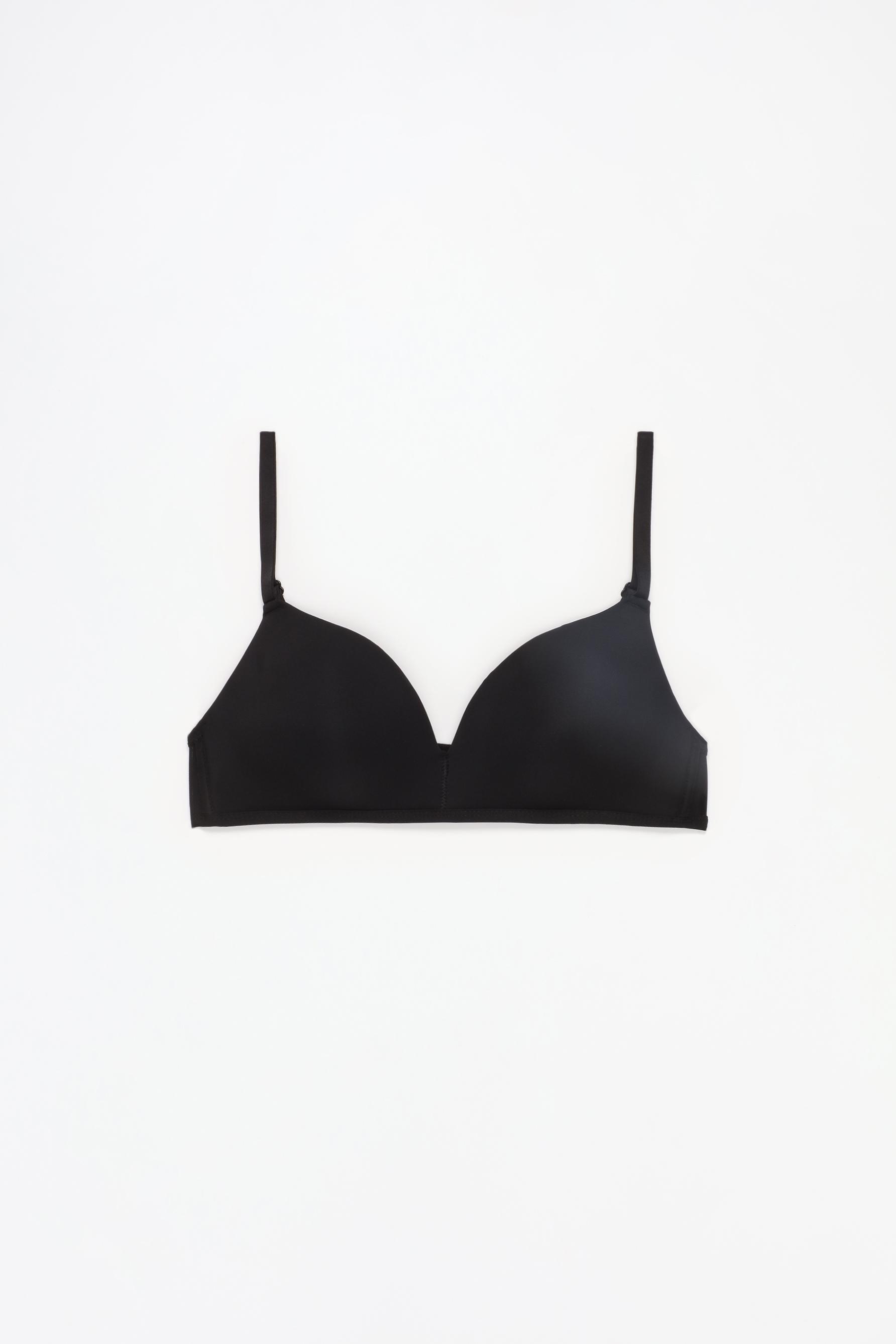 Microfibre classic pre-shaped bra — BLACK