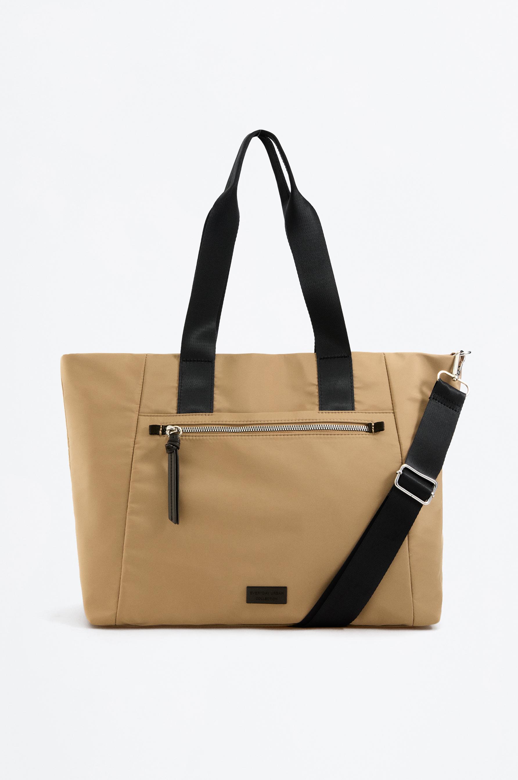 Bolso shopper grande nailon multibolsillo