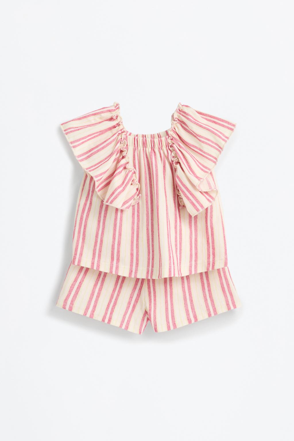 Ruffled top and shorts co-ord