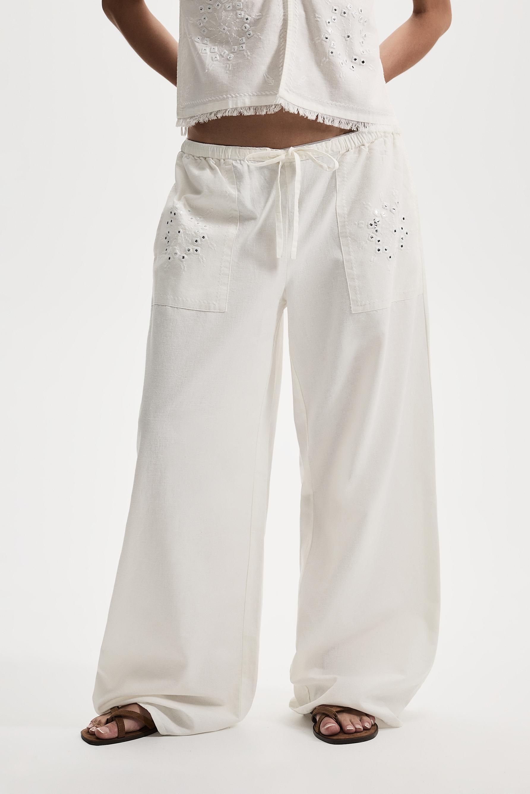 Mirror detail trousers — OFF WHITE