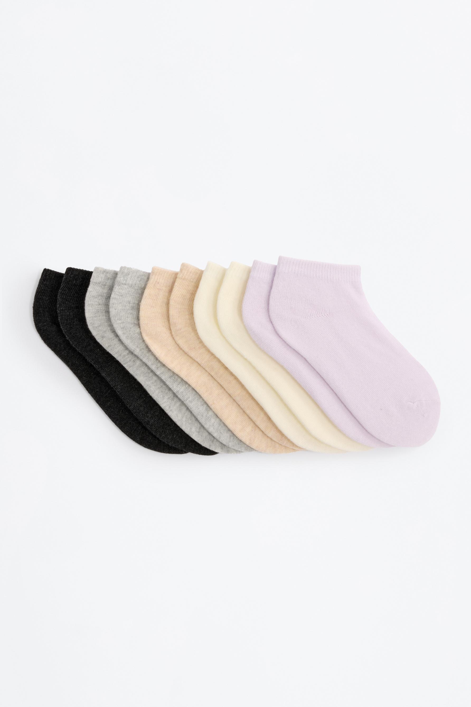 Plain ankle socks (Pack 10) — LILAC