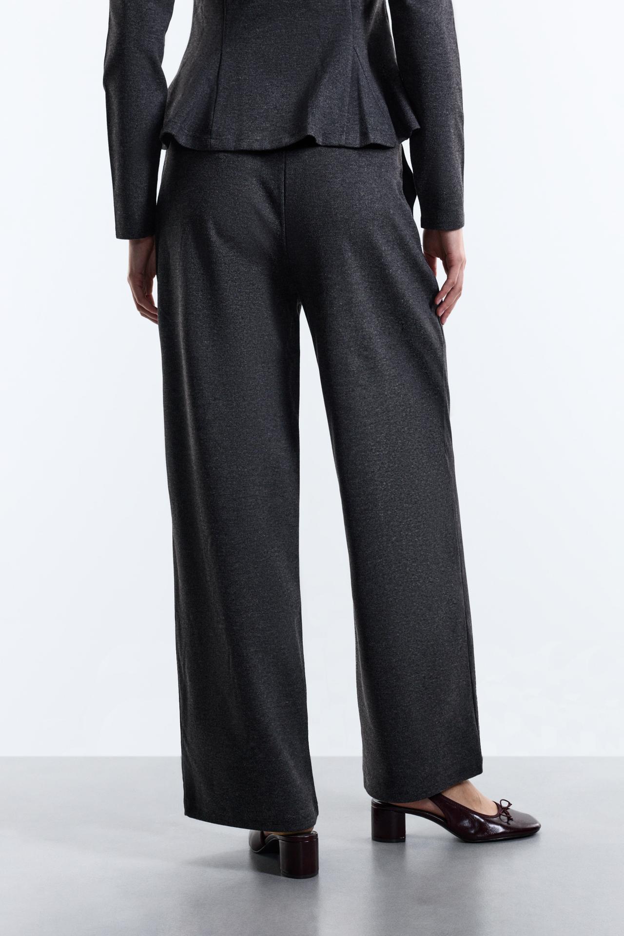Pleated wide-leg trousers — ANTHRACITE GREY