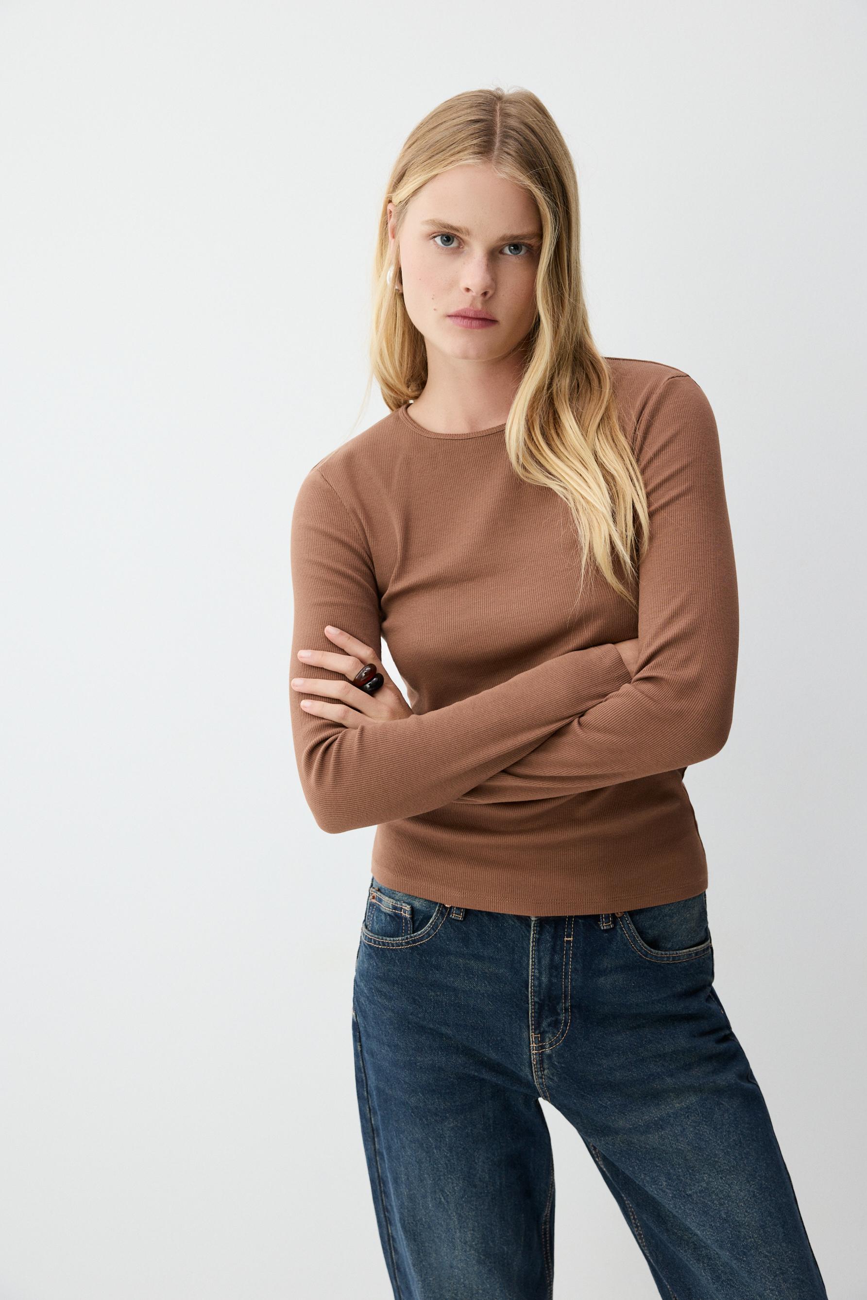 Camiseta manga larga canalé