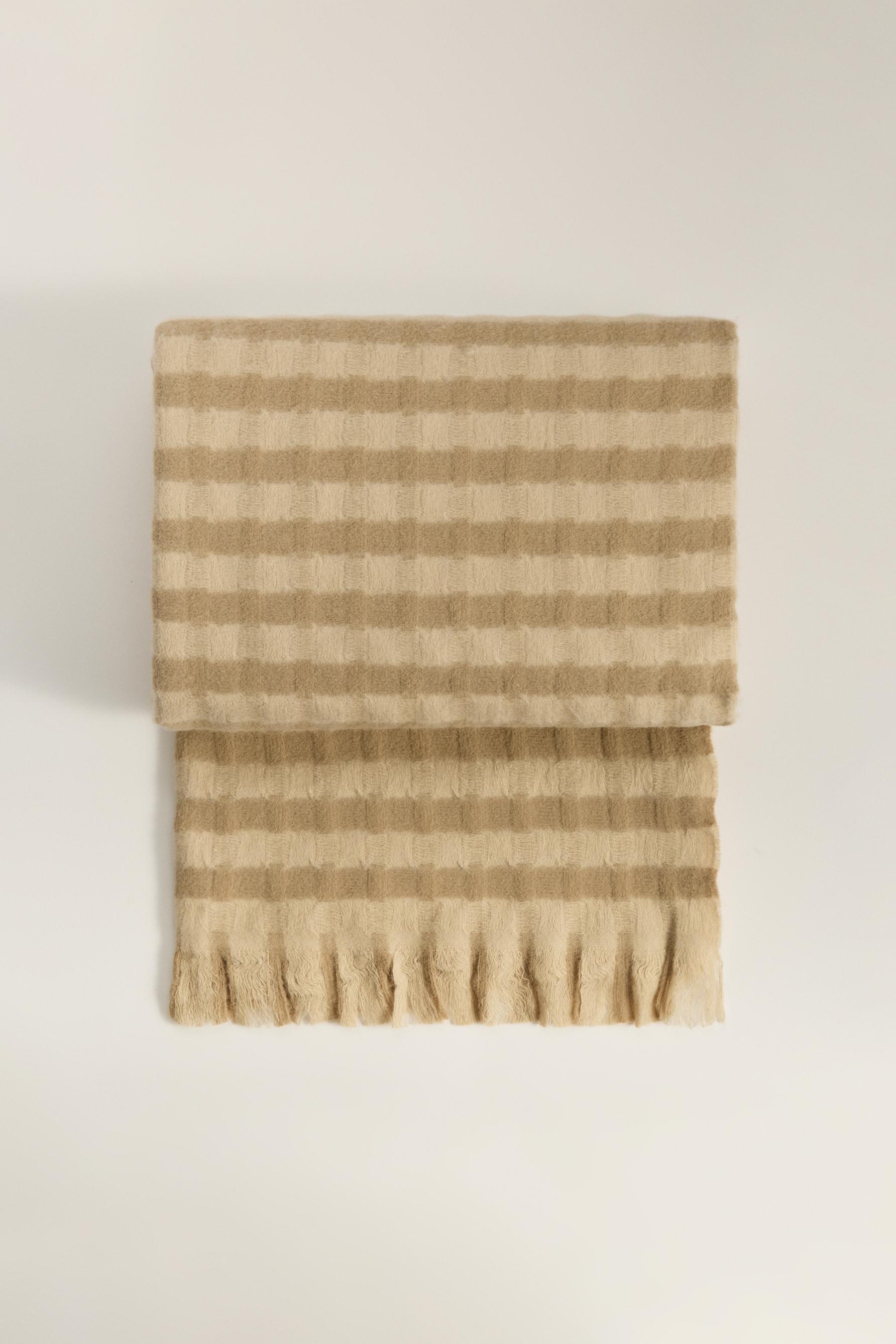 Manta chenilla cuadros 140 x 190cm