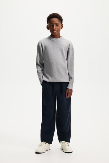 Waffle-knit sweater — GREY MARL 1
