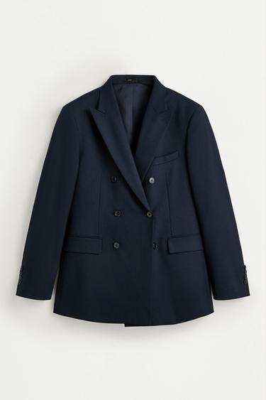 Slim fit double-breasted blazer — NAVY 6