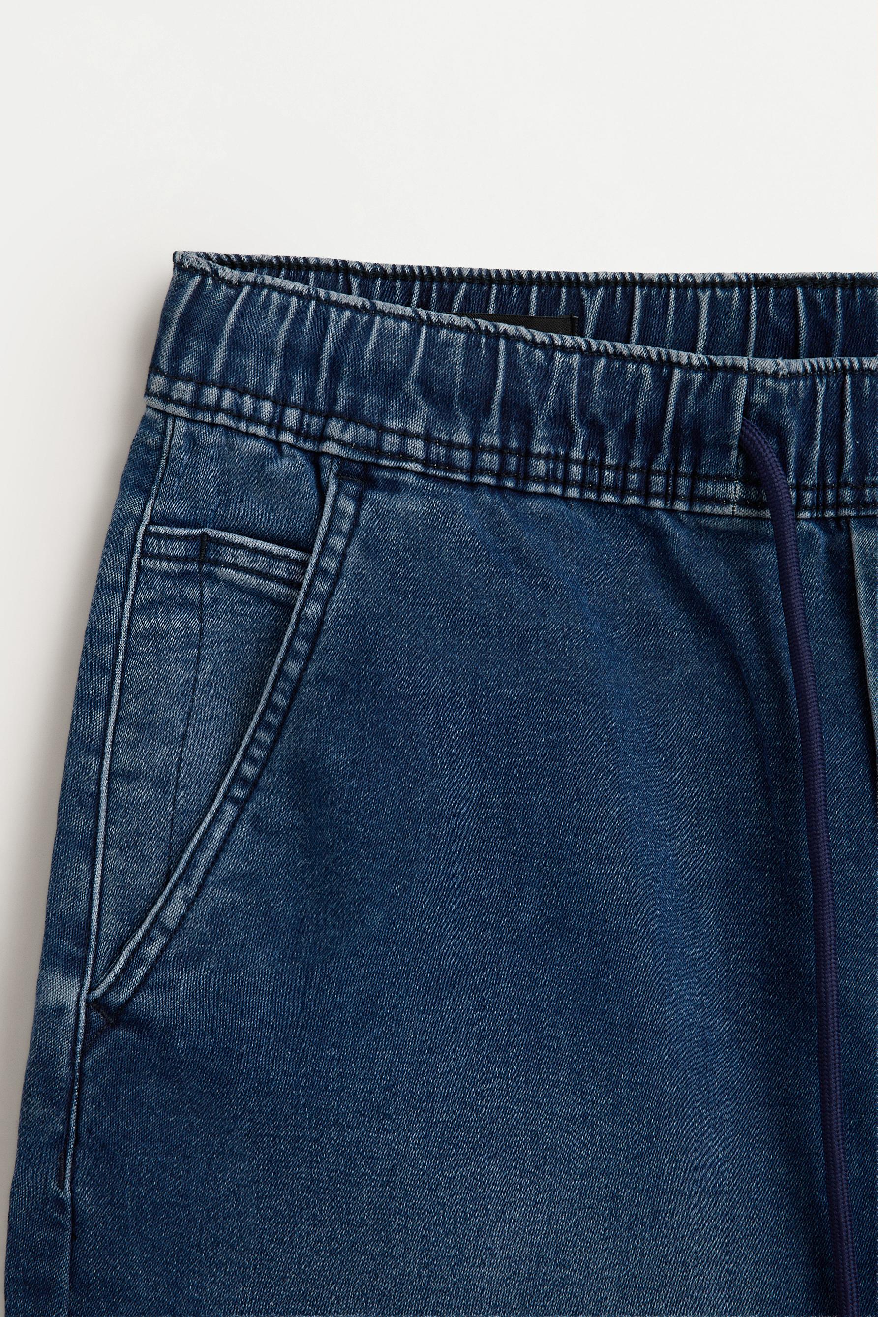 Denim jogger Bermuda shorts — INDIGO